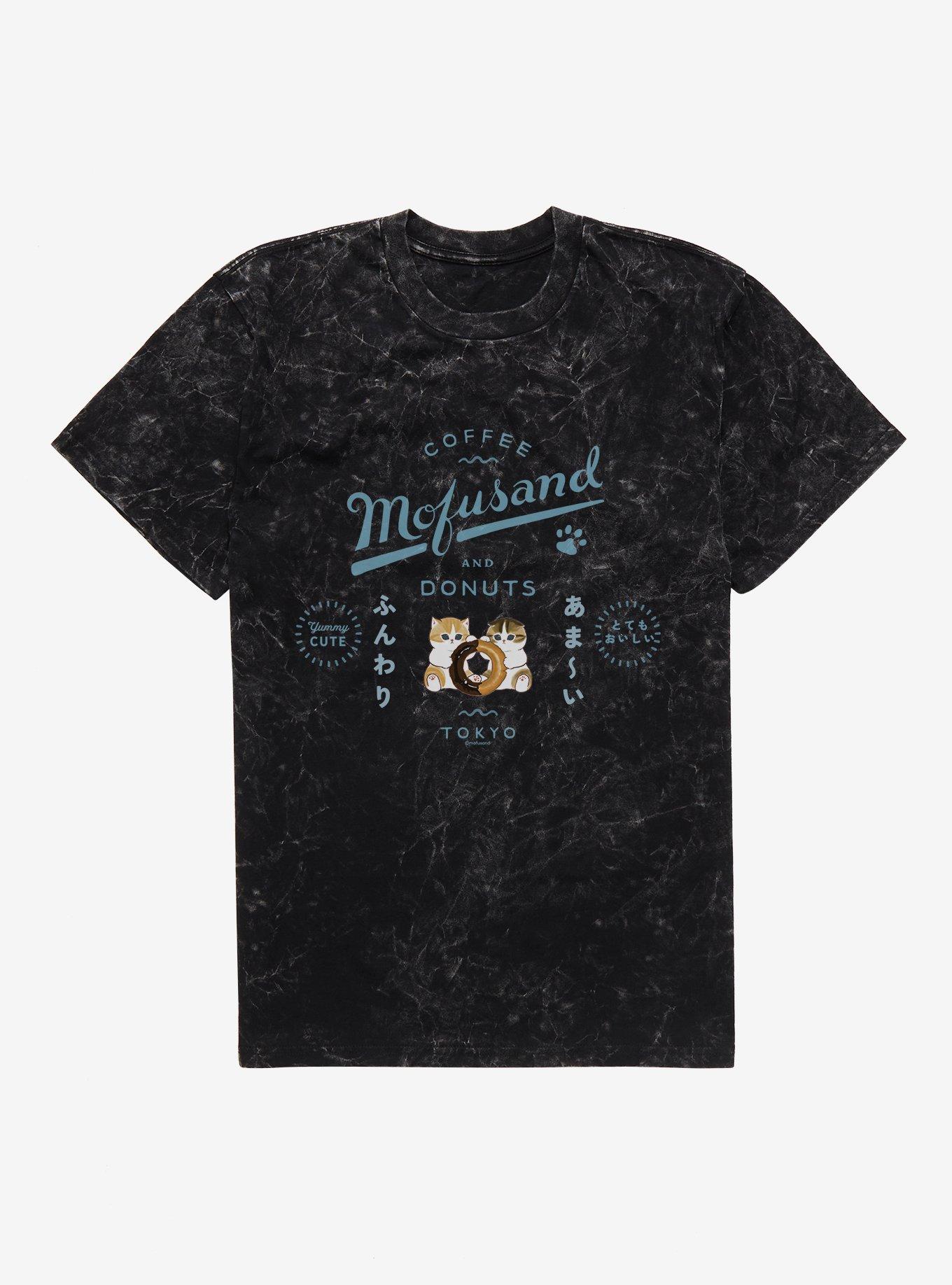 Mofusand Coffee & Donuts Tokyo Yummy Cute Mineral Wash T-Shirt, , hi-res