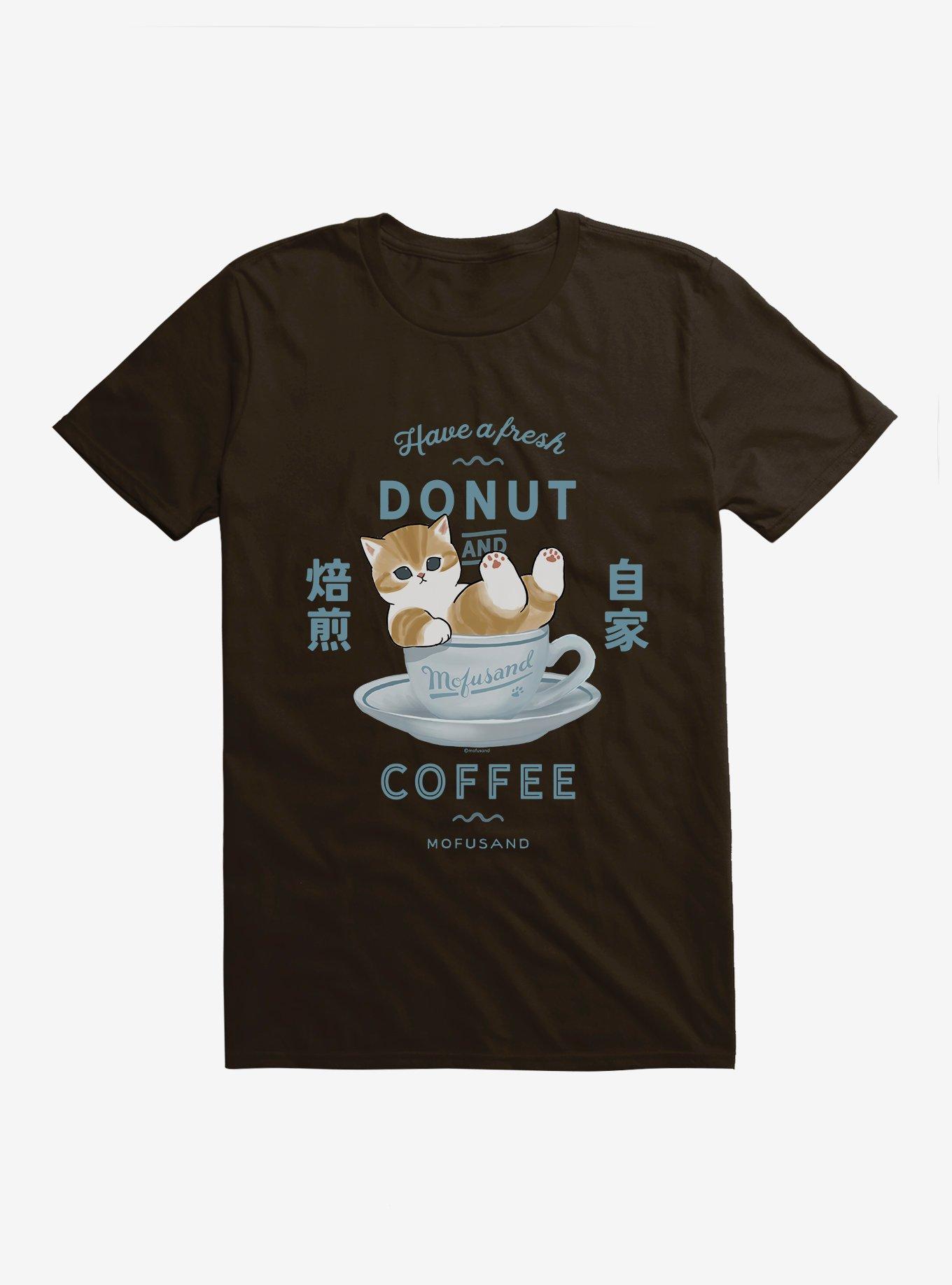 Mofusand Have A Fresh Donut And Coffee T-Shirt, , hi-res