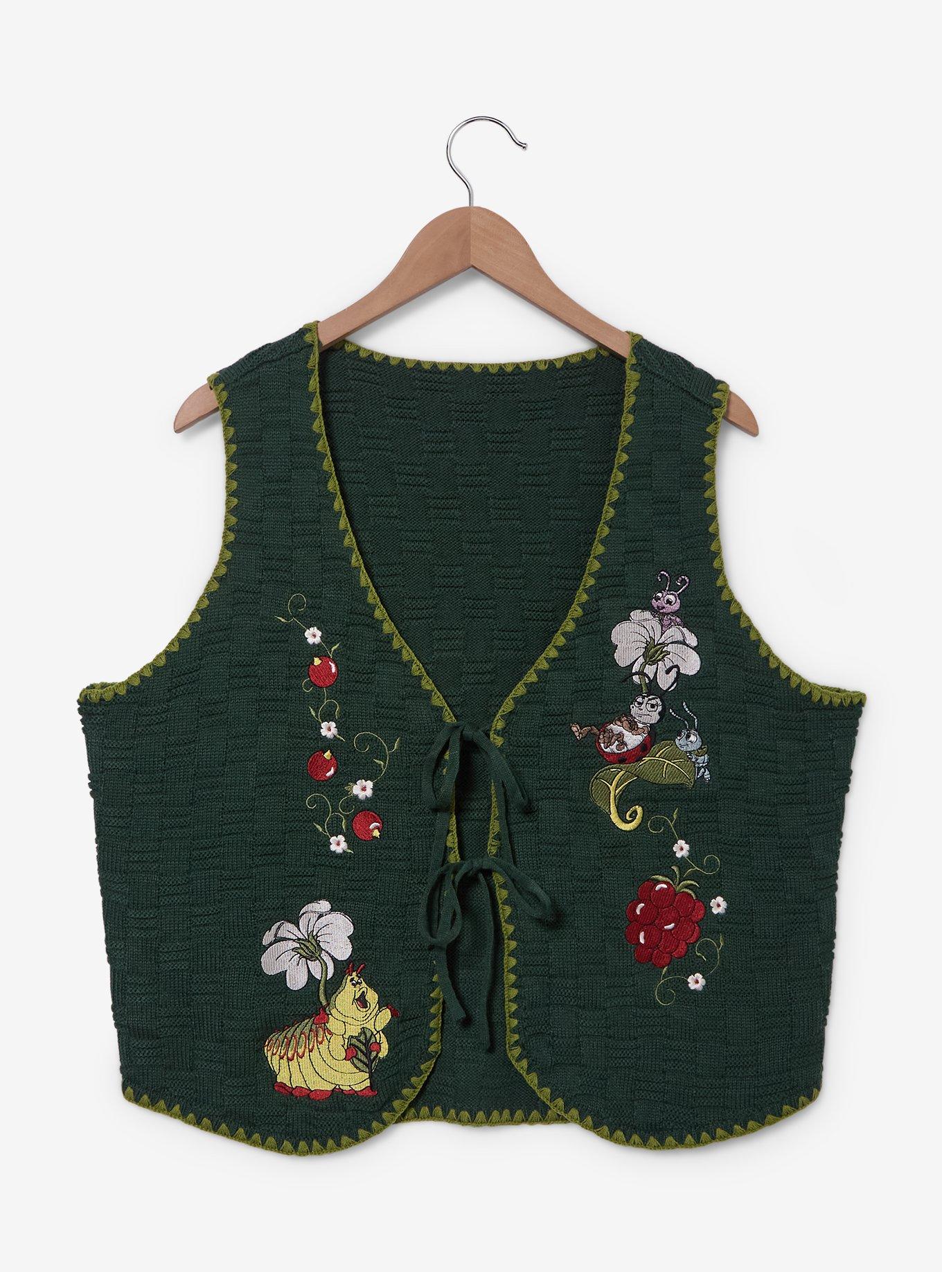 Disney Pixar A Bug's Life Floral Knit Vest Plus Size, , hi-res