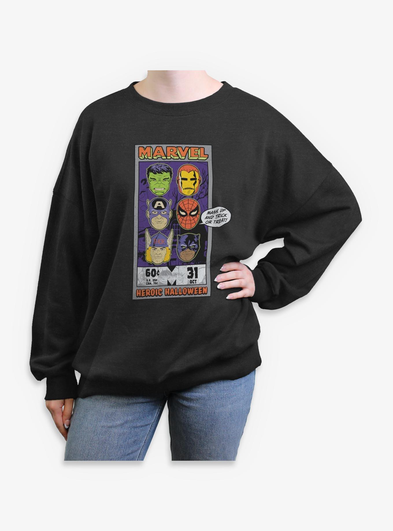 Marvel Heroic Halloween Womens Oversized Sweatshirt, , hi-res