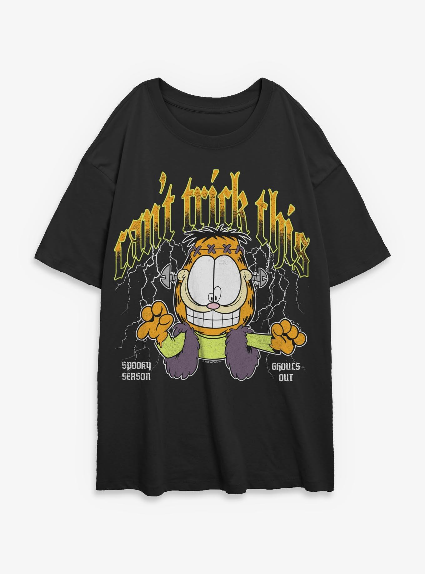 Garfield Can't Trick This Spooky Season Womens Oversized T-Shirt, , hi-res