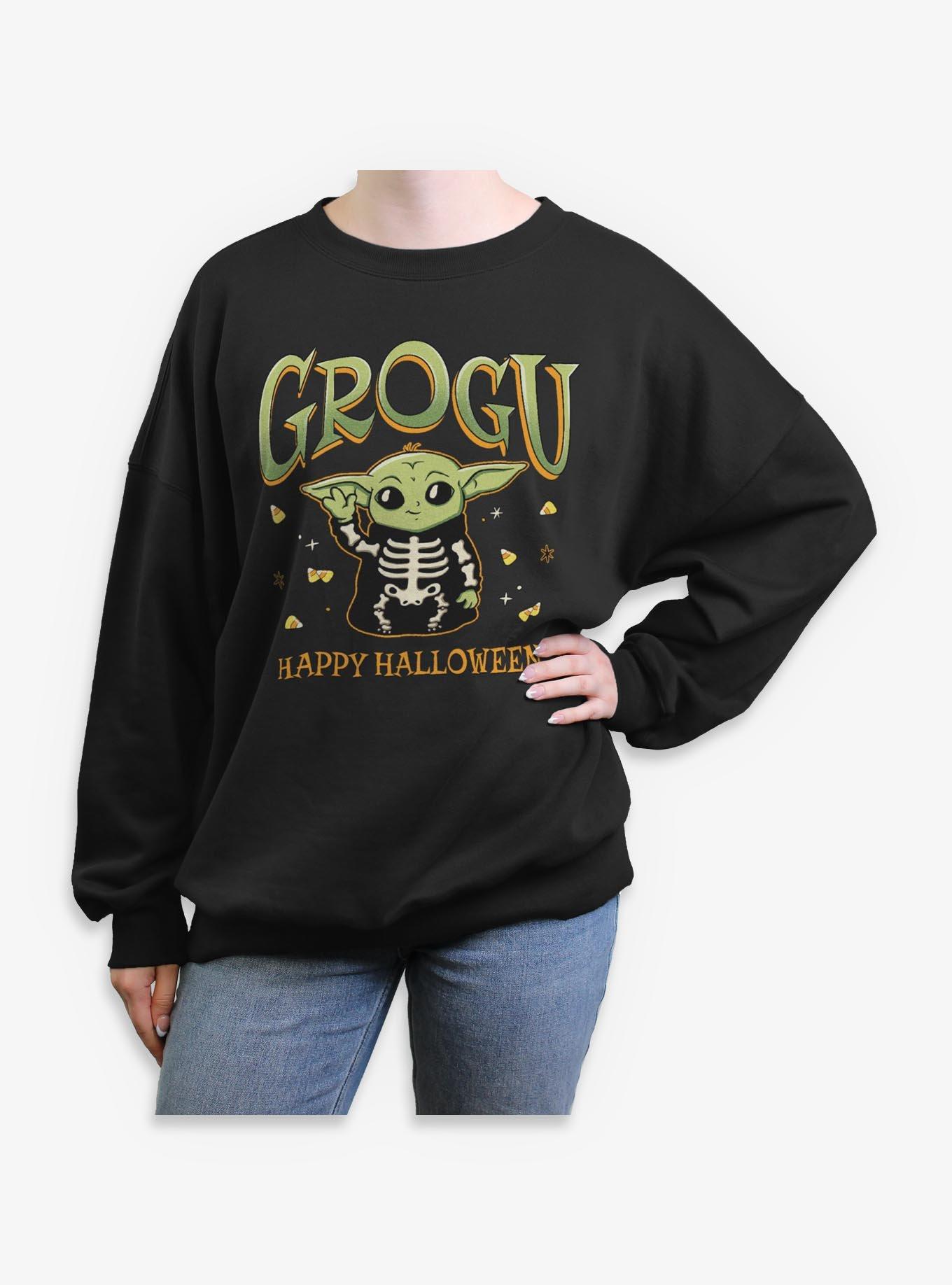 Star Wars The Mandalorian Grogu Happy Halloween Womens Oversized Sweatshirt, , hi-res