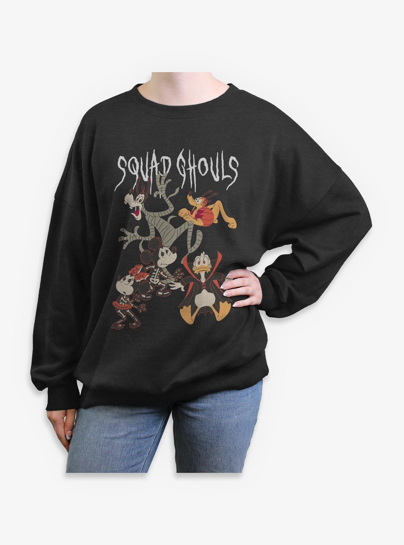 Disney Mickey Mouse & Friends Spooky Squad Ghouls Womens Oversized Sweatshirt, , hi-res