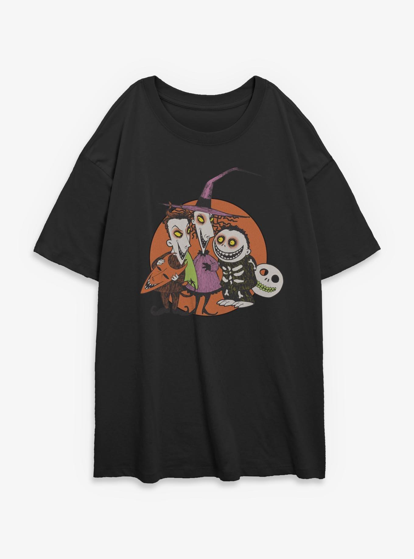 The Nightmare Before ChristmasTroublemakers Trio Lock Shock Barrel Womens Oversized T-Shirt, , hi-res