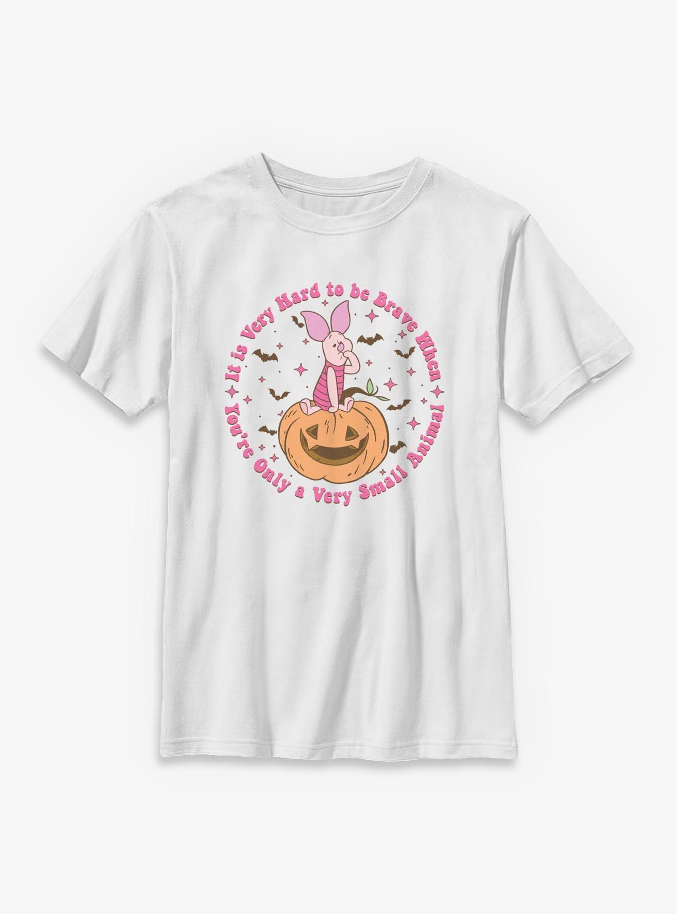 Disney Winnie The Pooh Piglet Very Hard To Be Brave Spooky Youth T-Shirt, , hi-res
