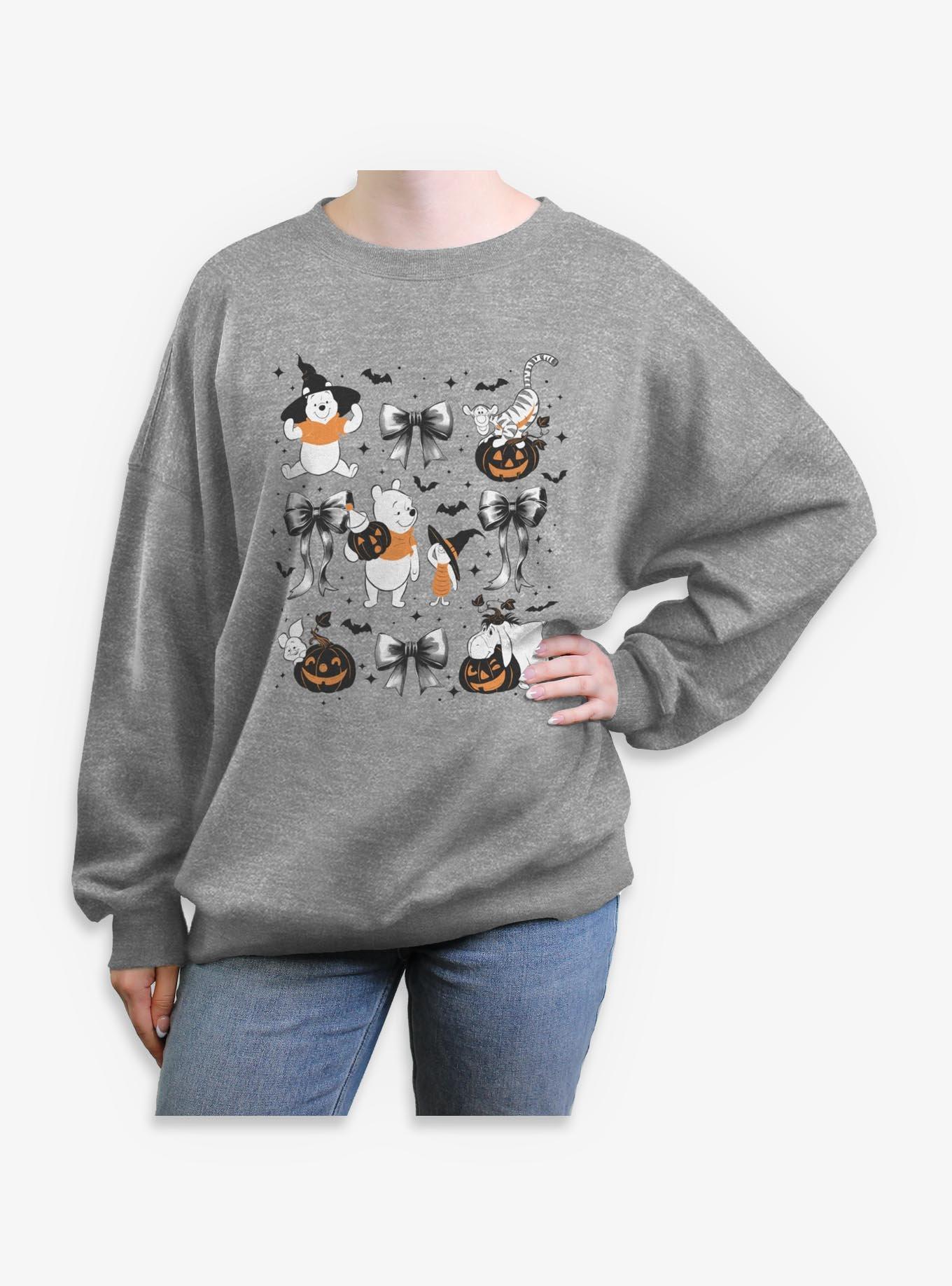 Disney Winnie The Pooh Spooky Bows & Bats Womens Oversized Sweatshirt, , hi-res