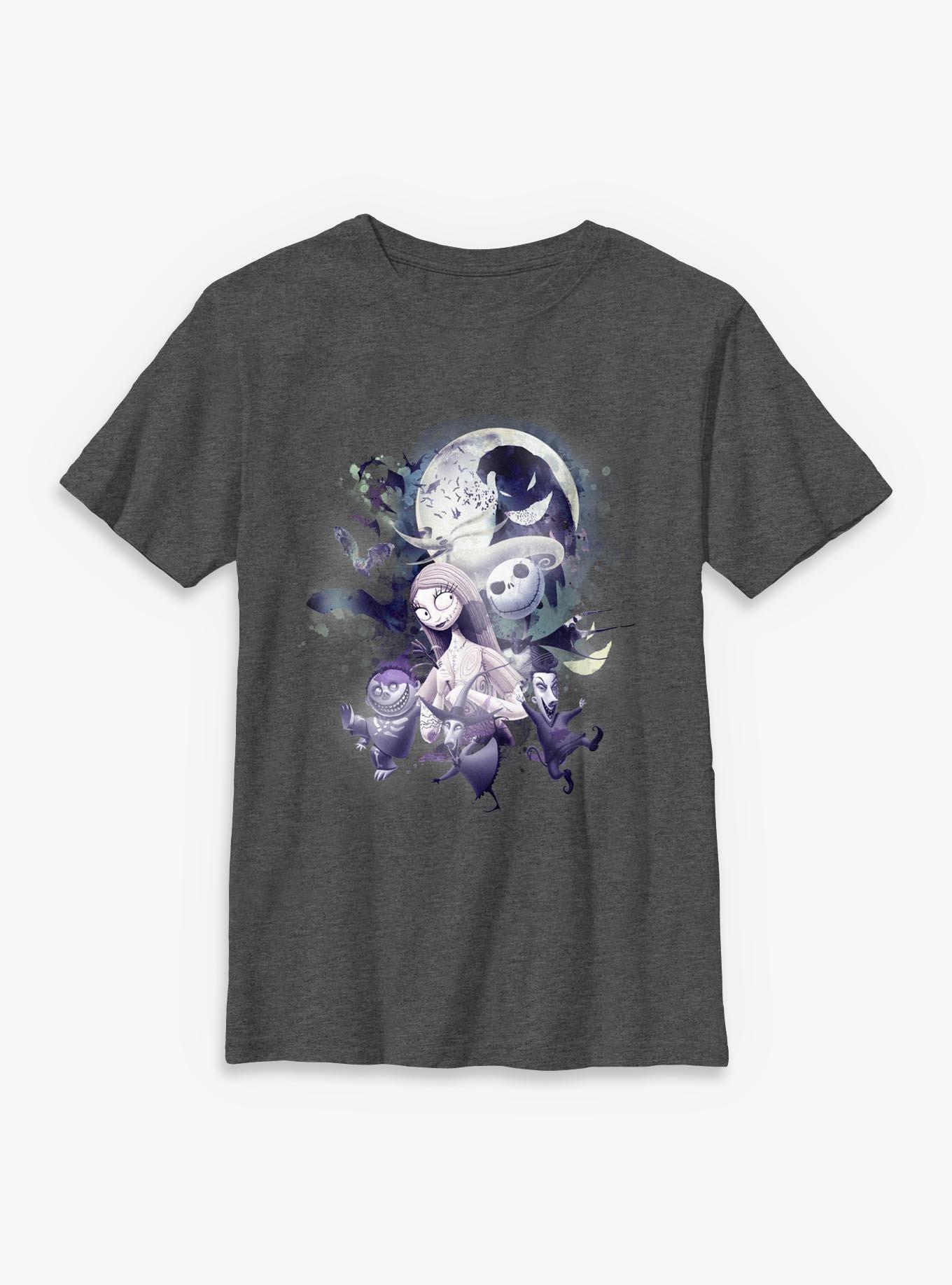 The Nightmare Before Christmas Under The Moonlight Group Youth T-Shirt, , hi-res