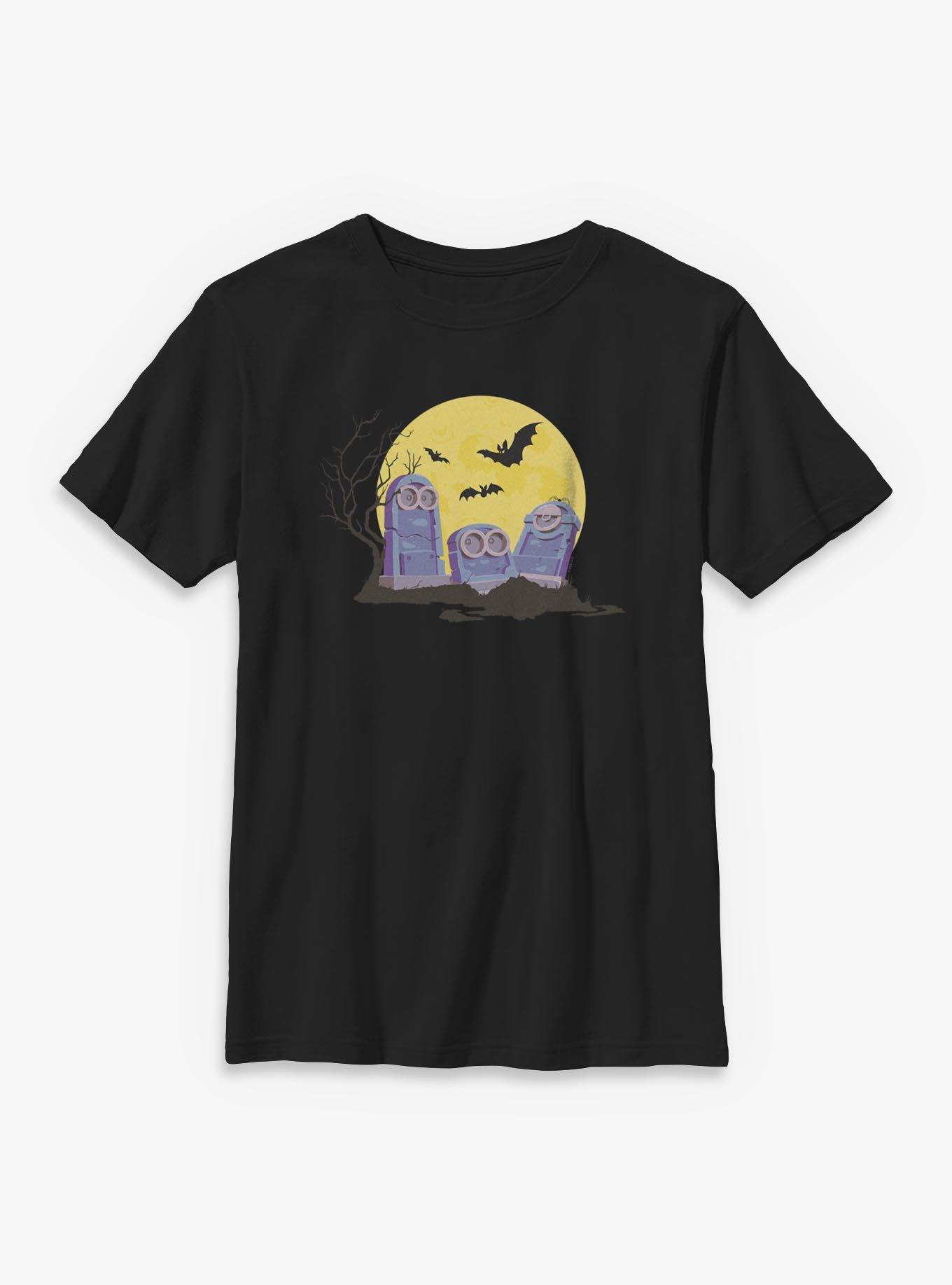 Minions Spooky Tombstone Cemetery Youth T-Shirt, , hi-res
