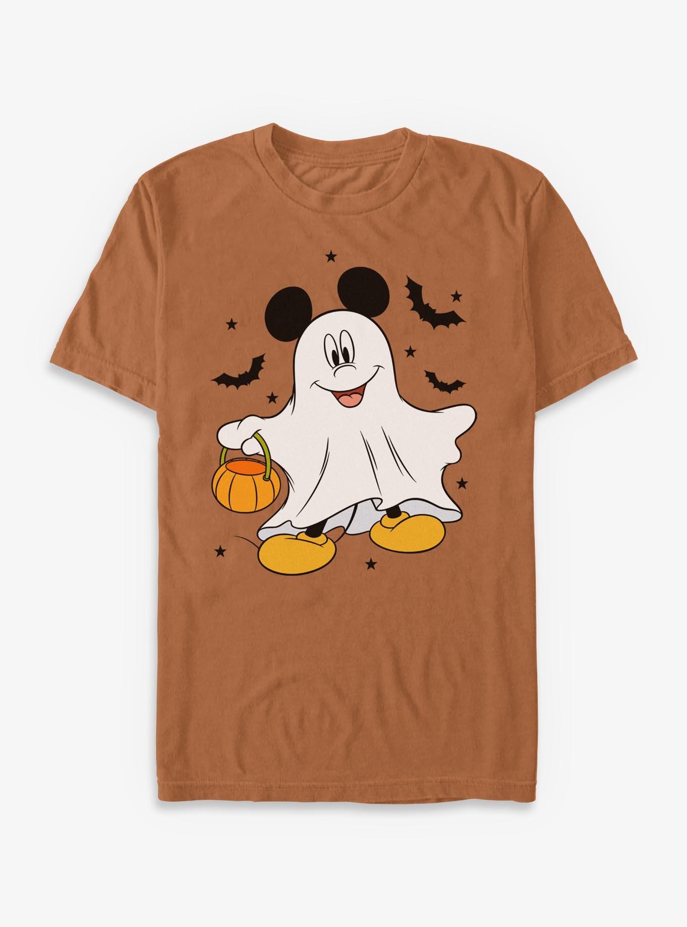 COMFORTCOLORS Disney Mickey Mouse Spooky Ghost Mickey Garment Dye T-Shirt