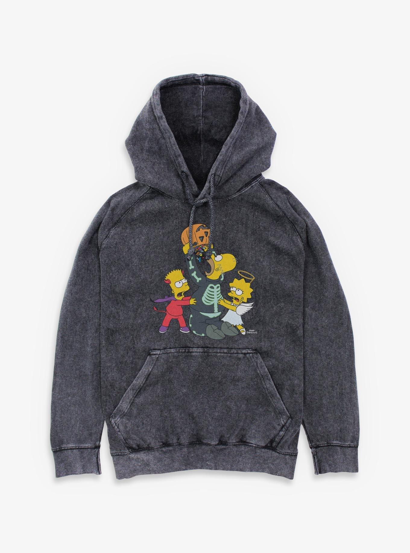 The Simpsons Halloween Candy Fight Mineral Wash Hoodie, , hi-res
