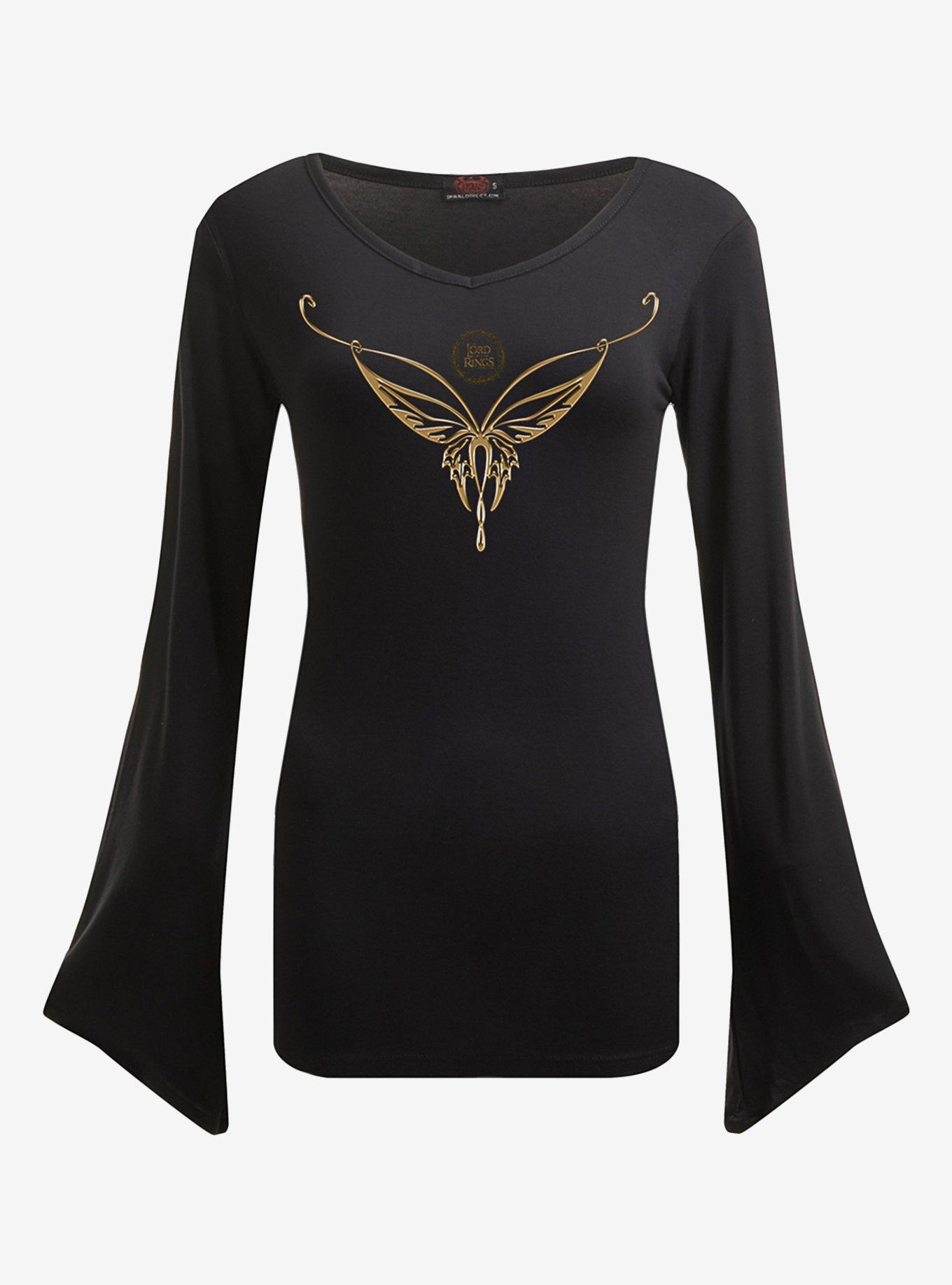 The Lord of the Rings Elven Necklace V Neck Goth Sleeve Top, , hi-res