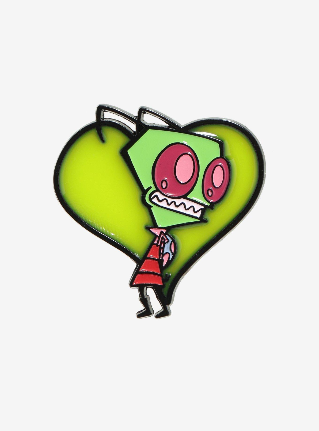 Invader Zim Heart Enamel Pin Hot Topic Exclusive, , hi-res