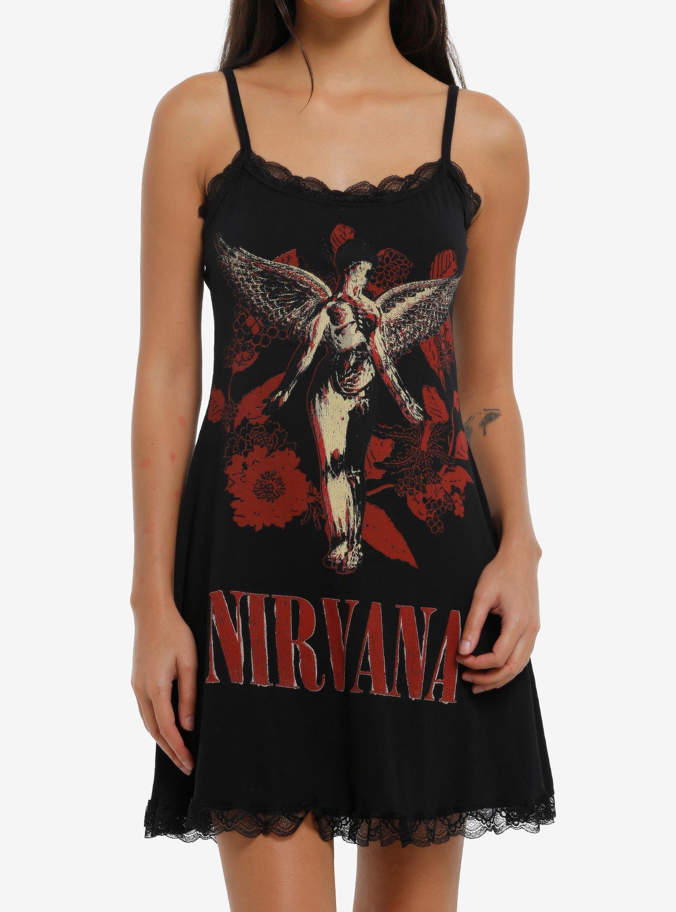 nirvana oversized t shirt dress Nirvana In Utero Flowers Cami Dress