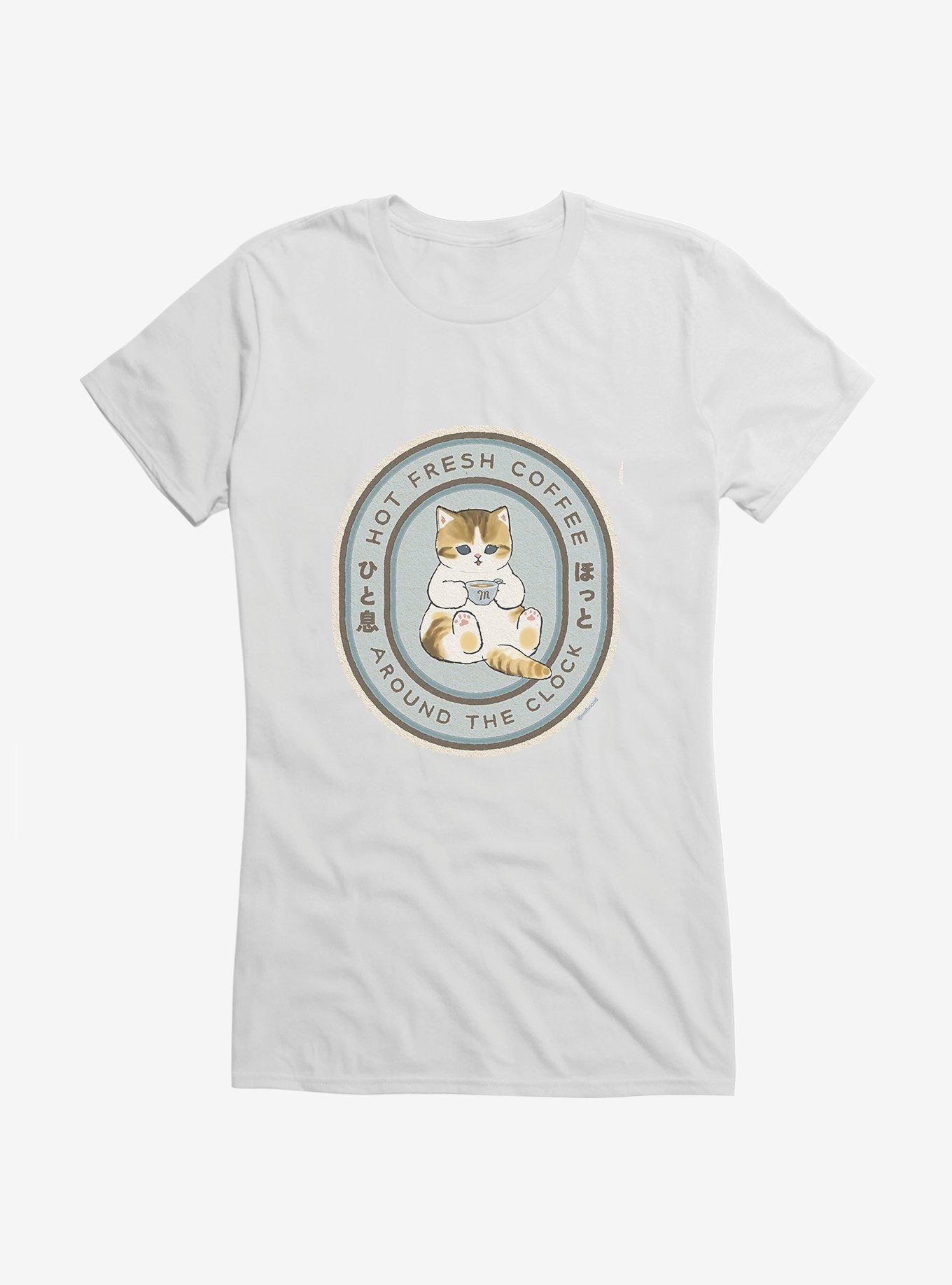 Mofusand Hot Fresh Coffee Around The Clock Girls T-Shirt, , hi-res