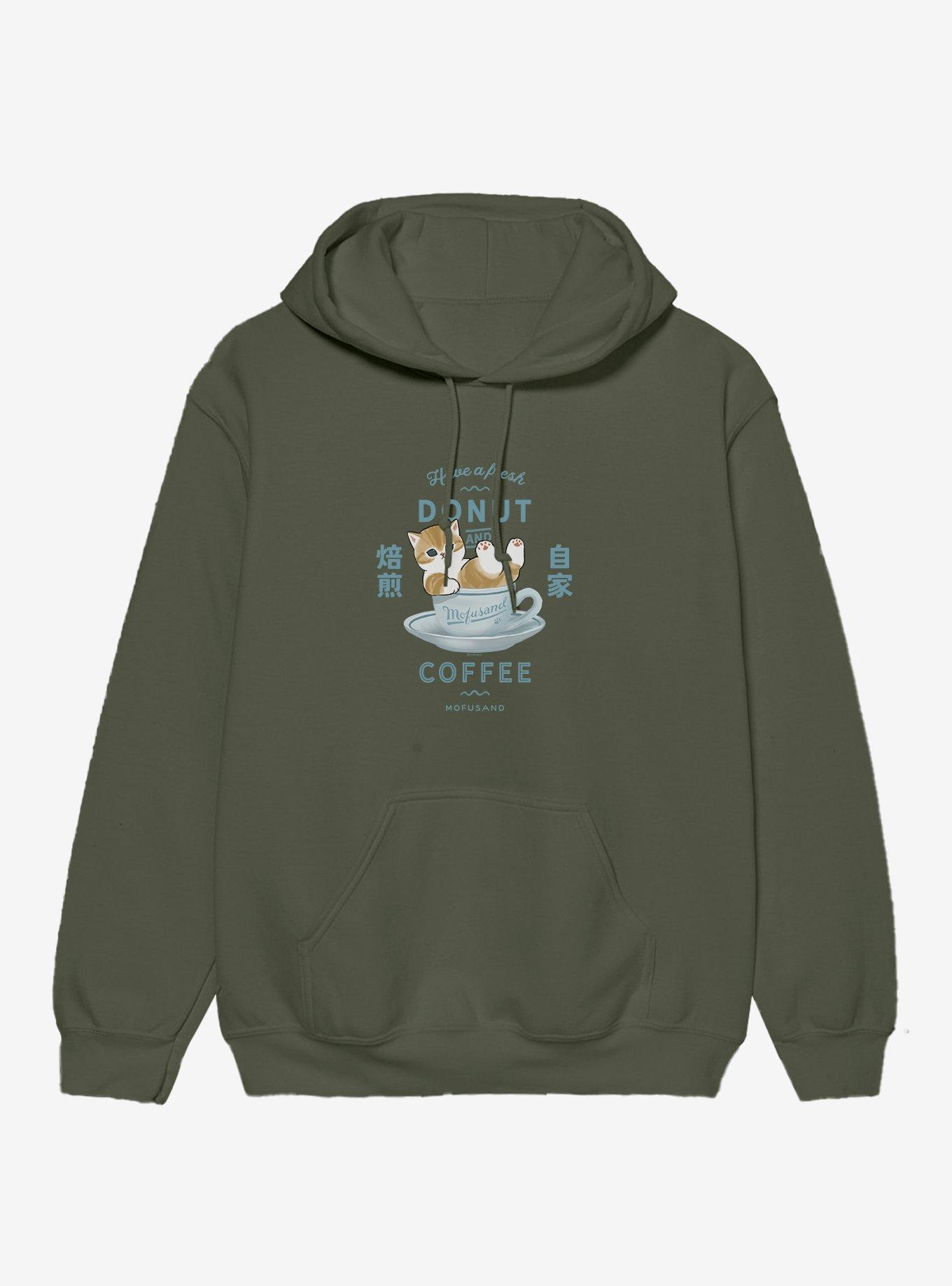 Mofusand Have A Fresh Donut And Coffee Hoodie, , hi-res