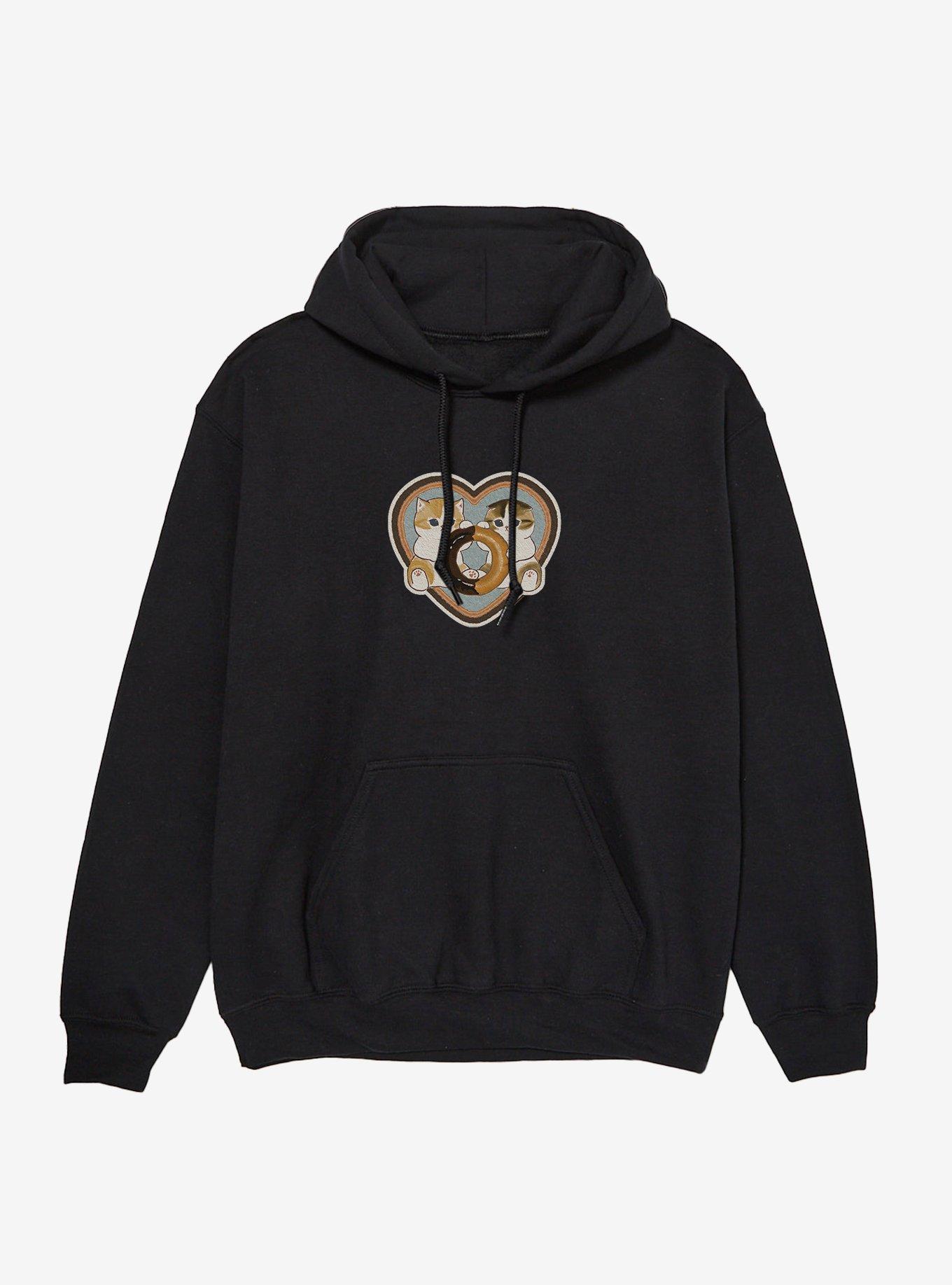 Mofusand Kitty Donut Heart Hoodie, BLACK, hi-res
