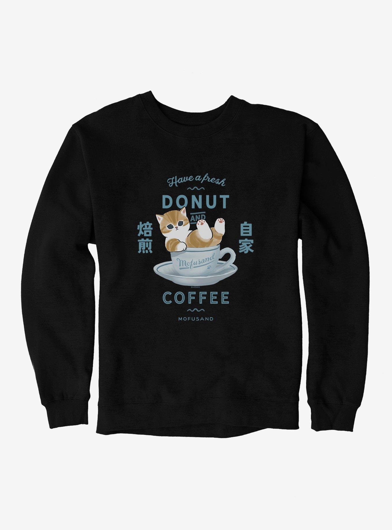 Mofusand Have A Fresh Donut And Coffee Sweatshirt - thumbnail 2