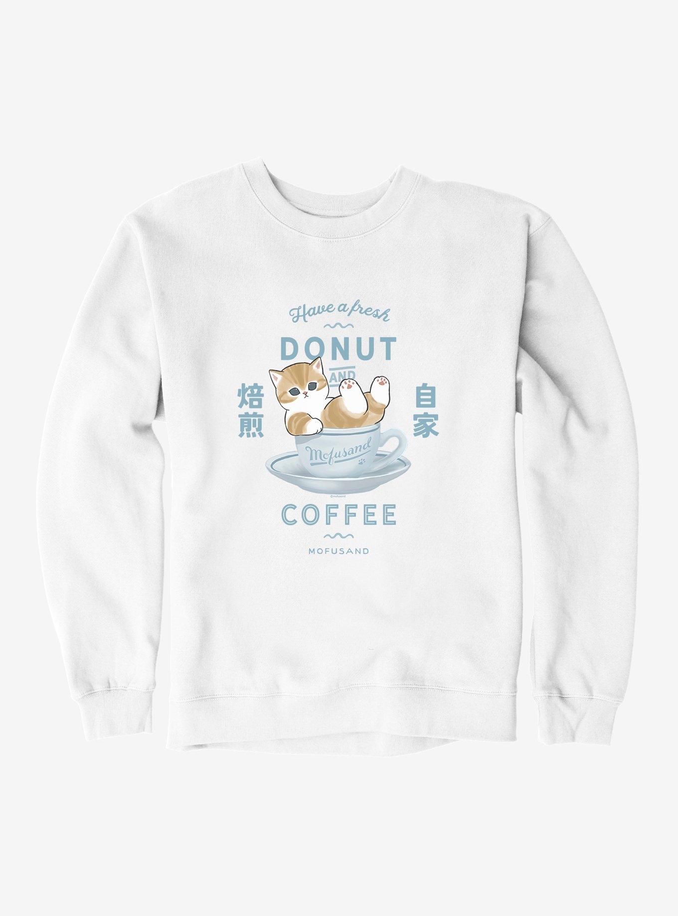 Mofusand Have A Fresh Donut And Coffee Sweatshirt, , hi-res