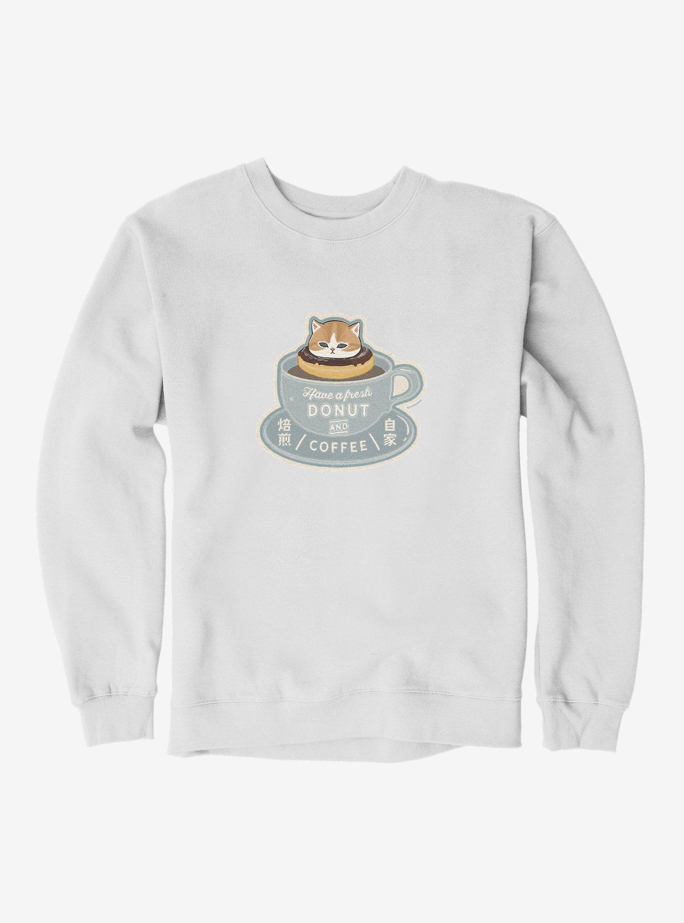 Mofusand Chocolate Donut Coffee Cup Sweatshirt, , hi-res