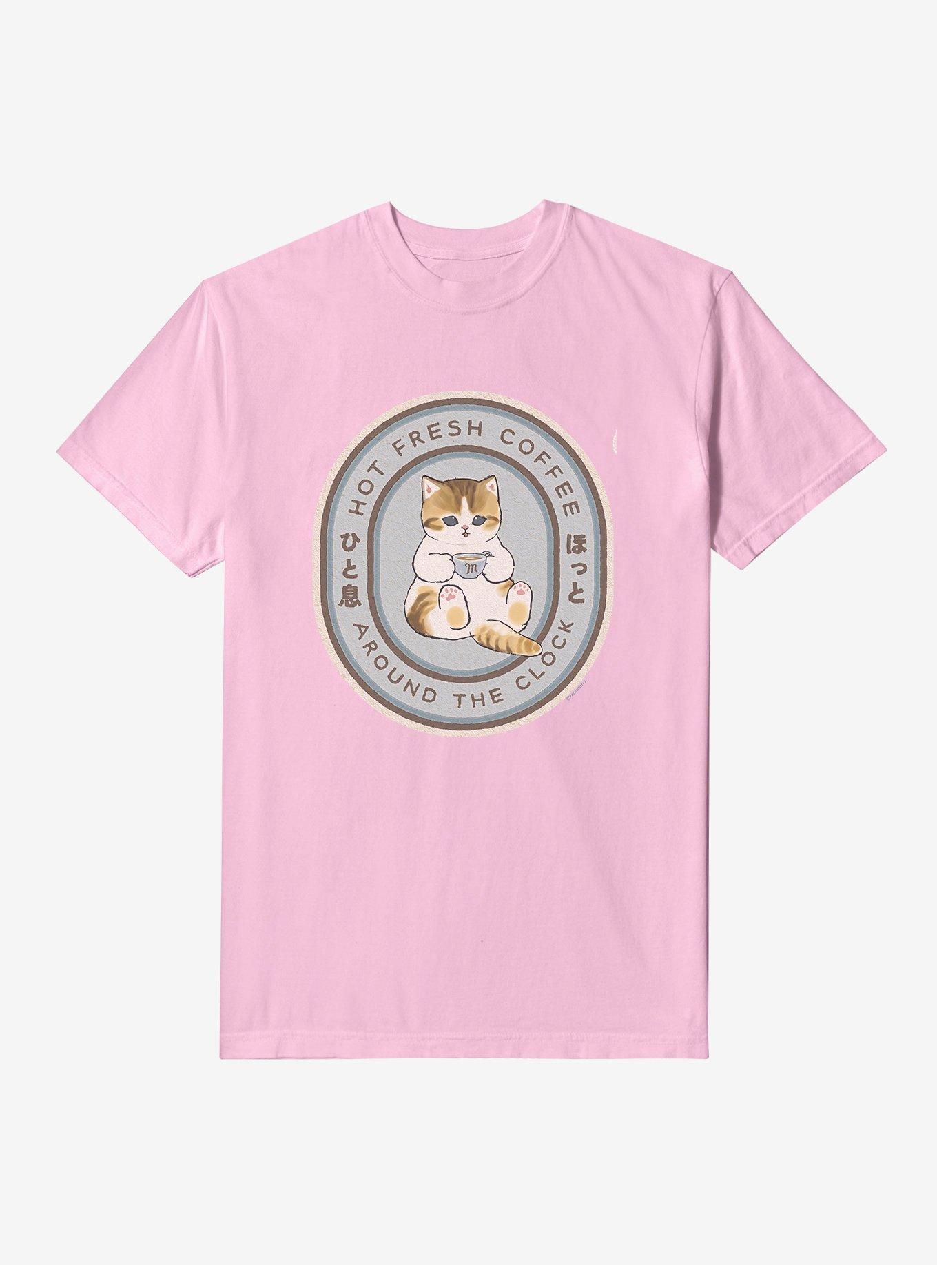 Mofusand Hot Fresh Coffee Around The Clock Garment-Dyed T-Shirt, , hi-res