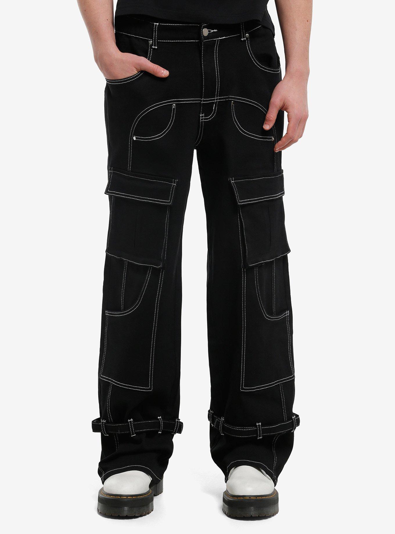 Black & White Extra Stitch Cargo Pants, , hi-res
