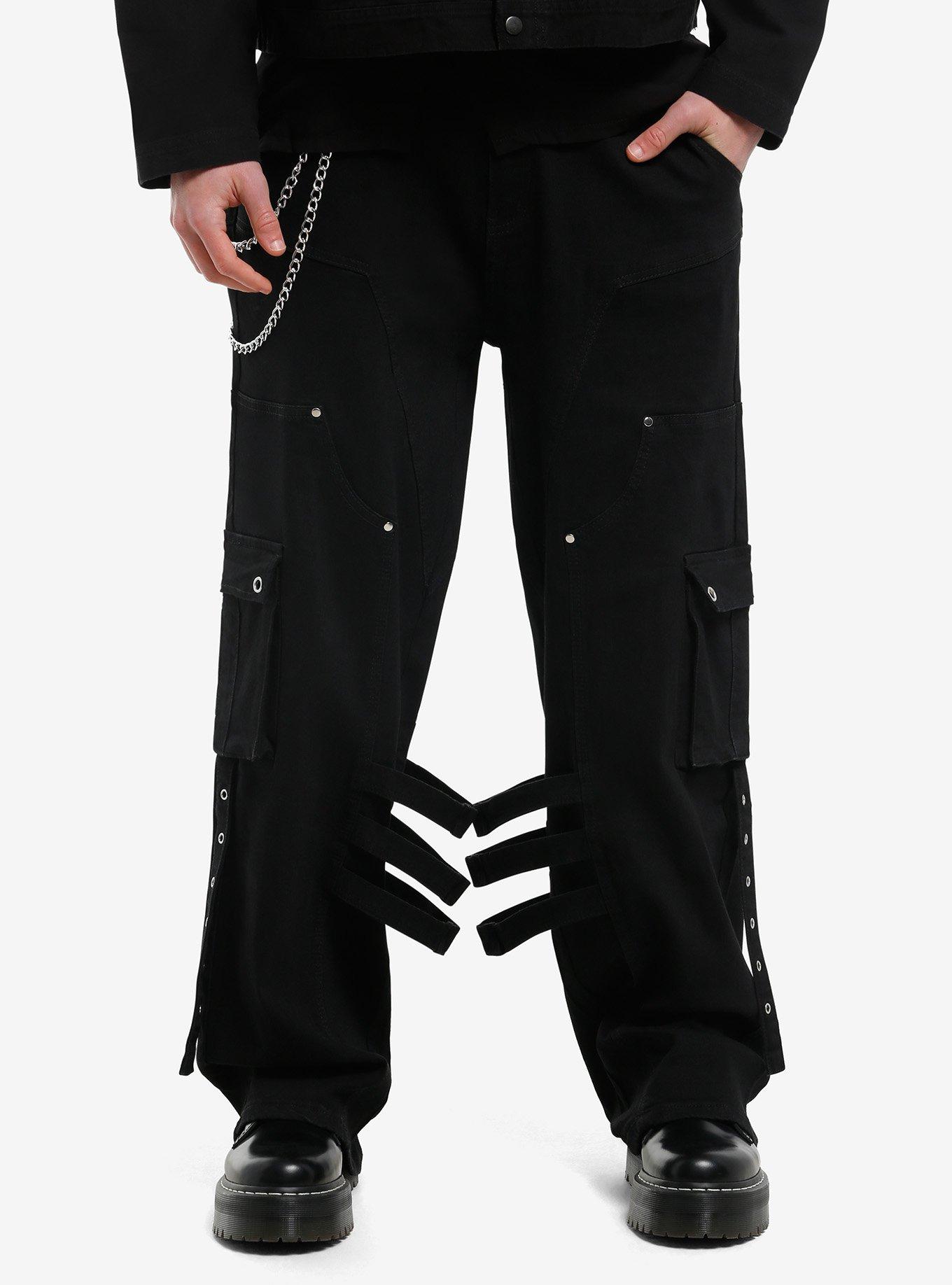 Black Strappy Cargo Pants | Hot Topic
