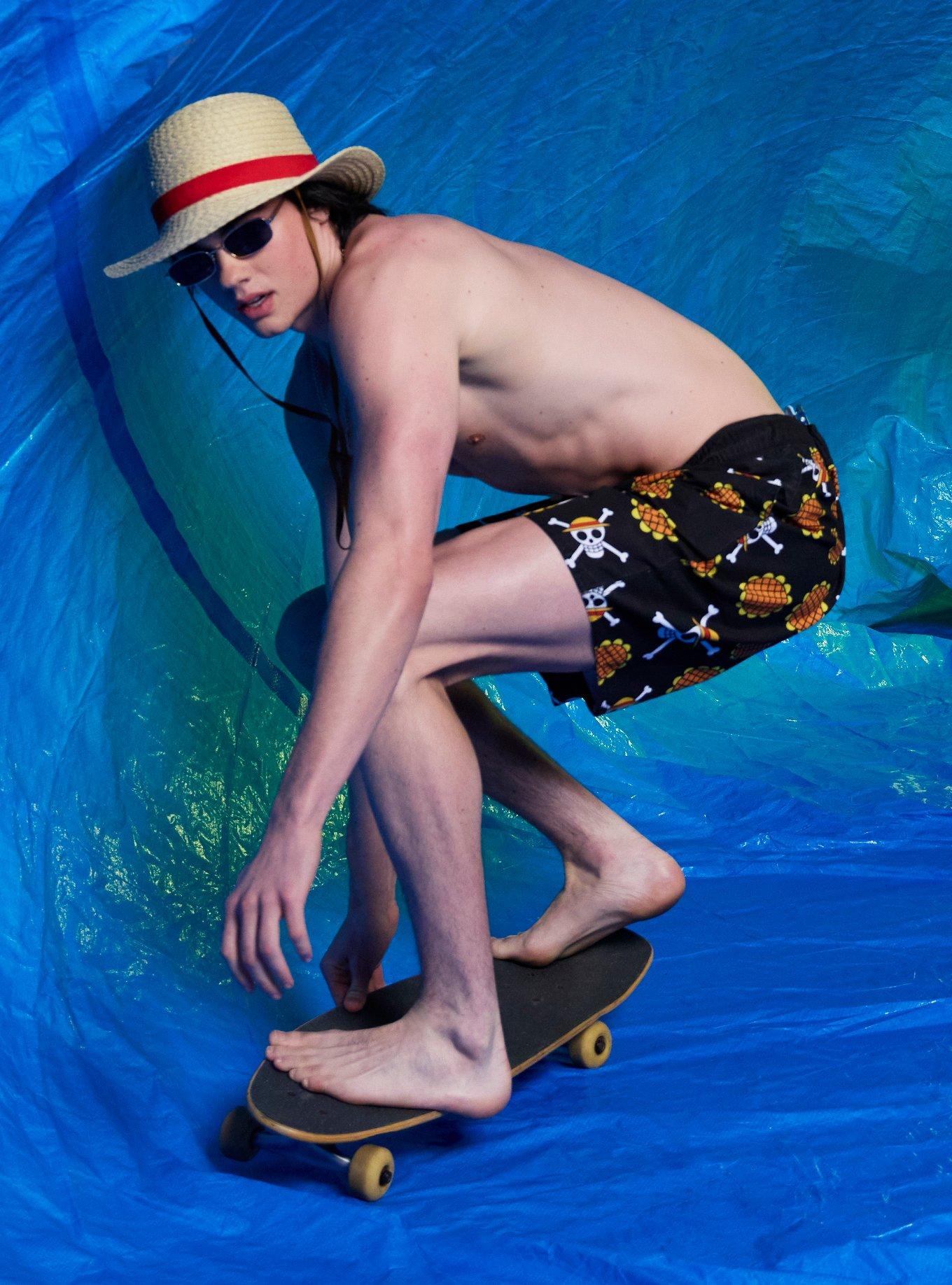 One Piece Luffy Dressrosa Swim Trunks, , hi-res