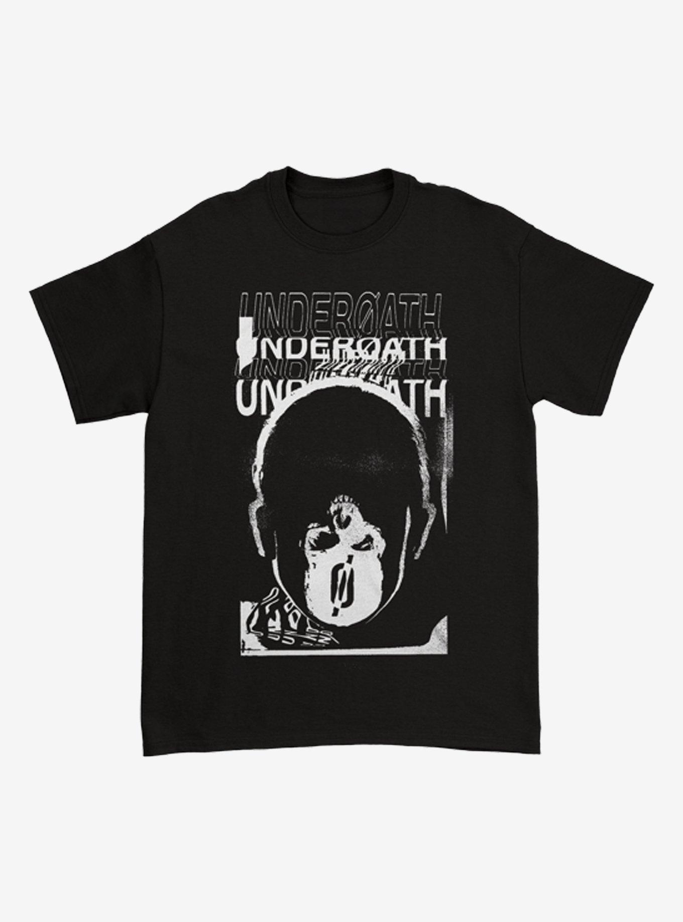 Underoath Upside Down Skull T-Shirt, , hi-res