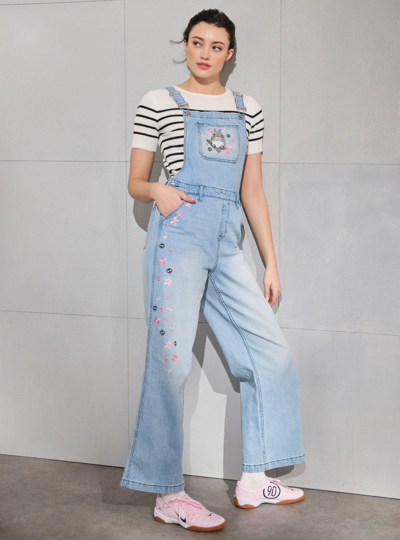 Studio Ghibli® My Neighbor Totoro Cherry Blossom Embroidered Women's Overalls - BoxLunch Exclusive