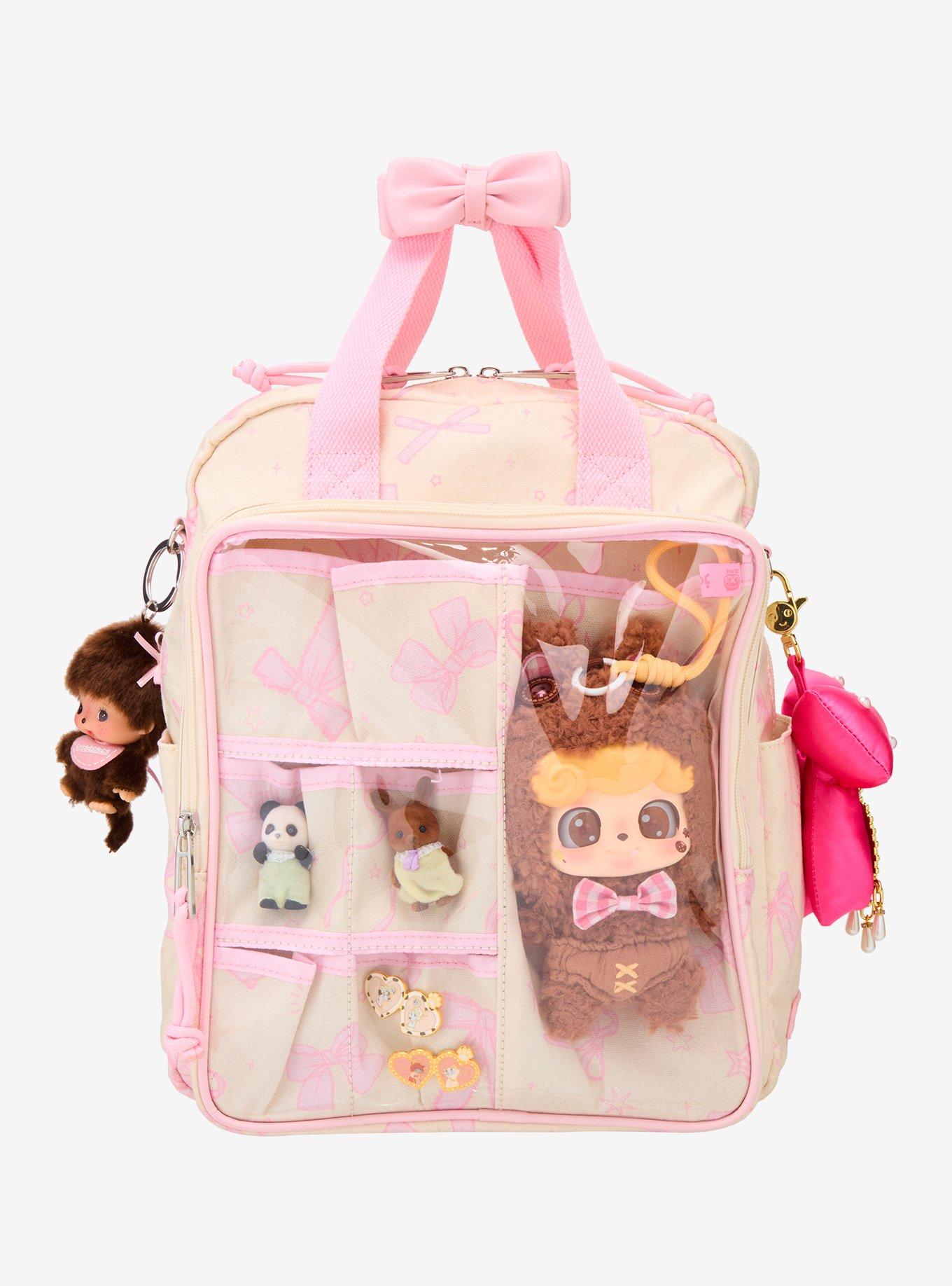 Pink Bow Allover Print Trinket Display Mini Backpack &mdash; BoxLunch Exclusive, , hi-res