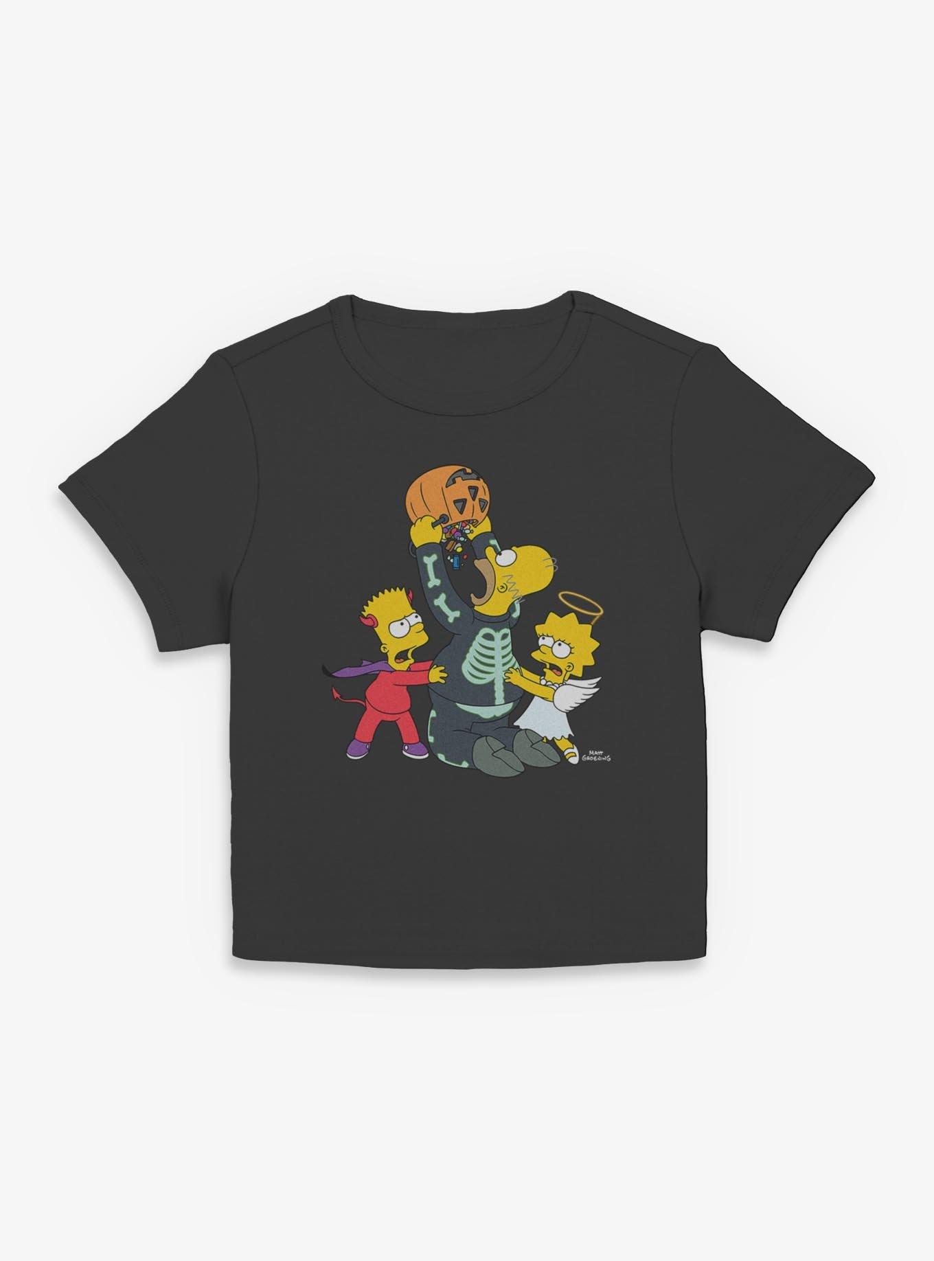 The Simpsons Halloween Candy Fight Girls Baby T-Shirt, , hi-res