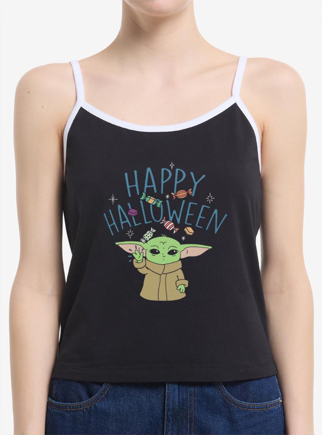 Star Wars The Mandalorian Grogu Happy Halloween Girls Cami, BLACK, hi-res
