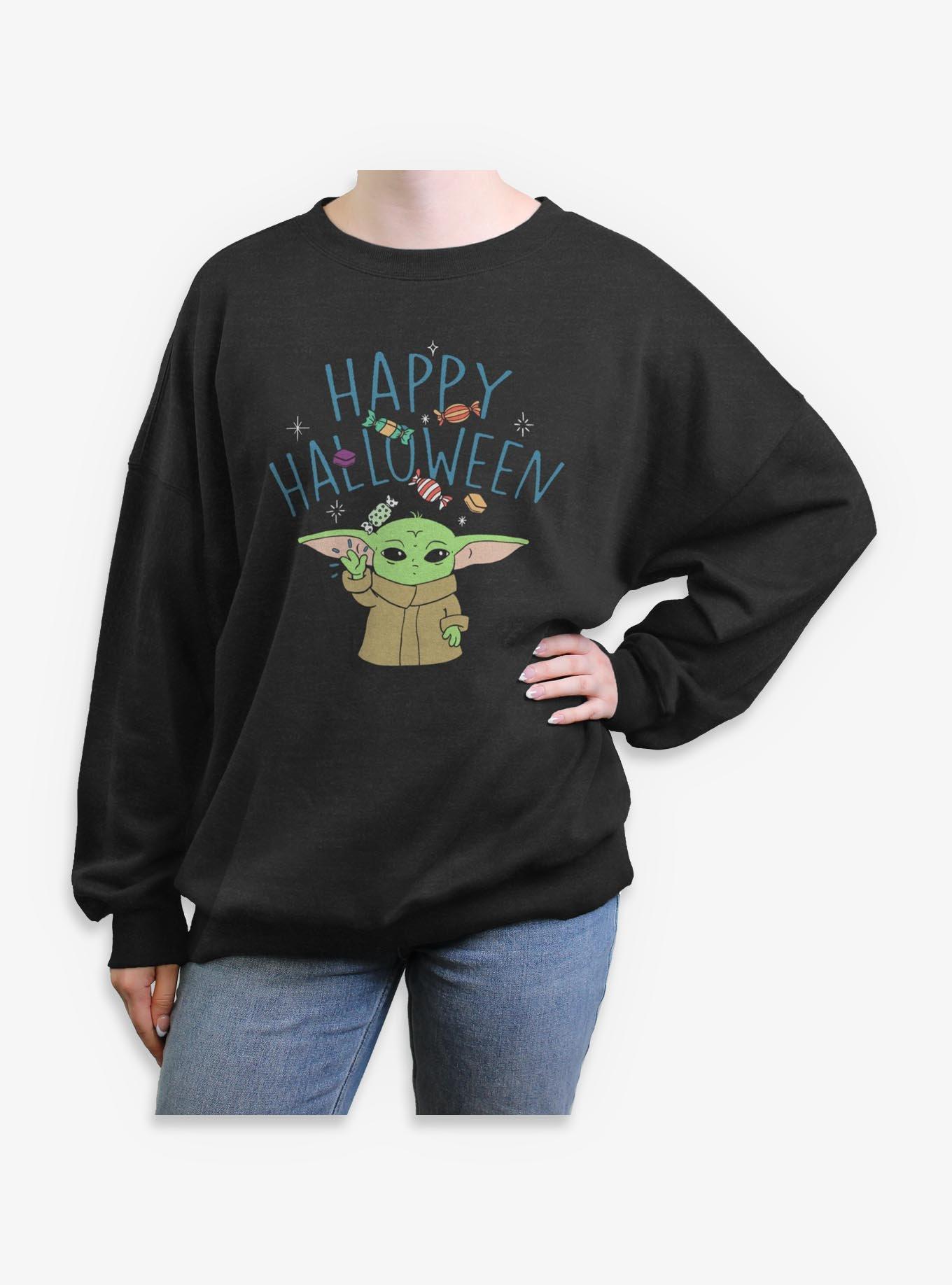 Star Wars The Mandalorian Grogu Happy Halloween Girls Oversized Sweatshirt, , hi-res