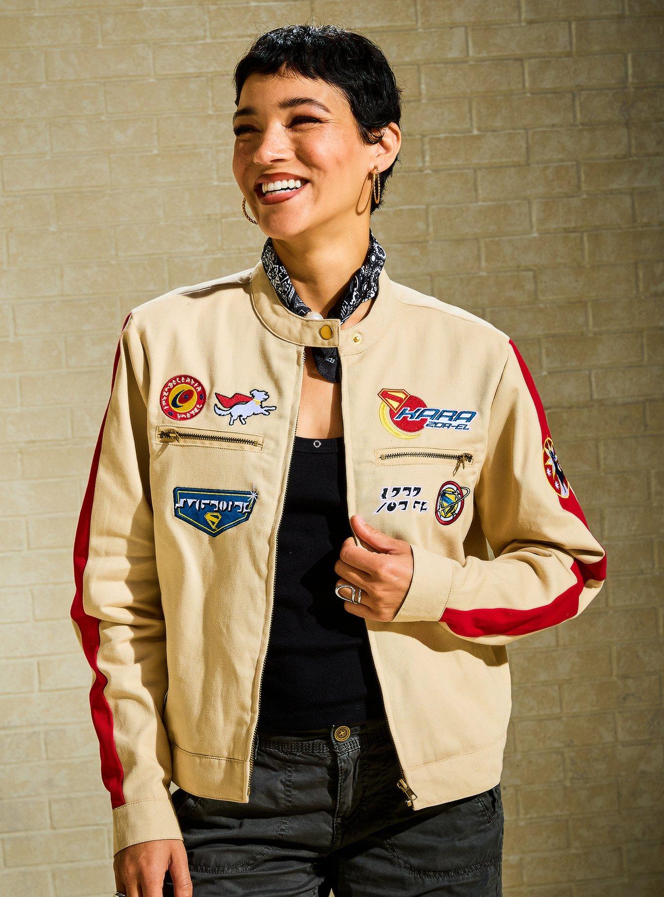 DC Comics Supergirl Patches Women's Plus Size Moto Jacket - BoxLunch Exclusive, , hi-res