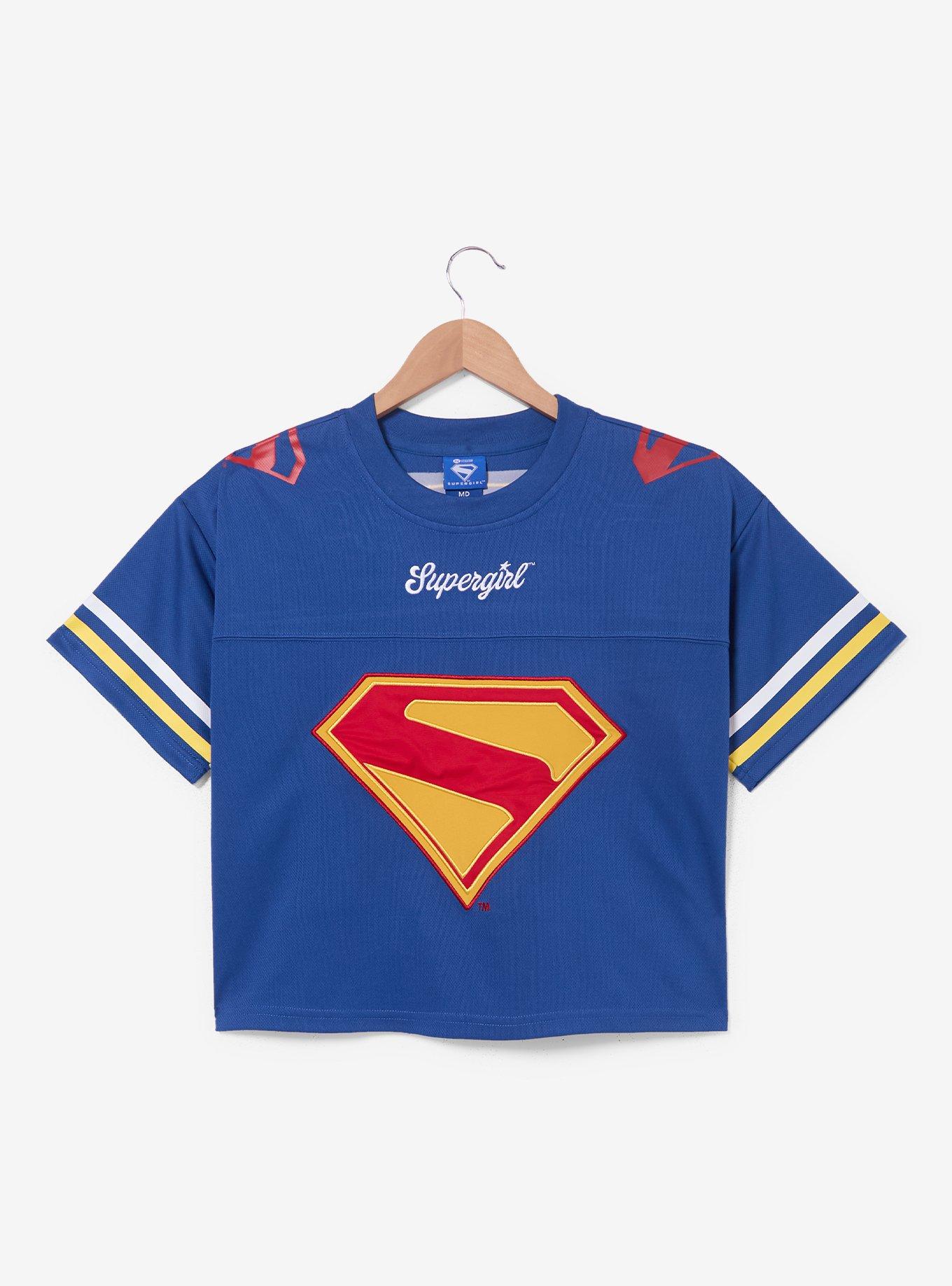 DC Comics Supergirl Kara Women's Cropped Football Jersey - BoxLunch Exclusive, , hi-res