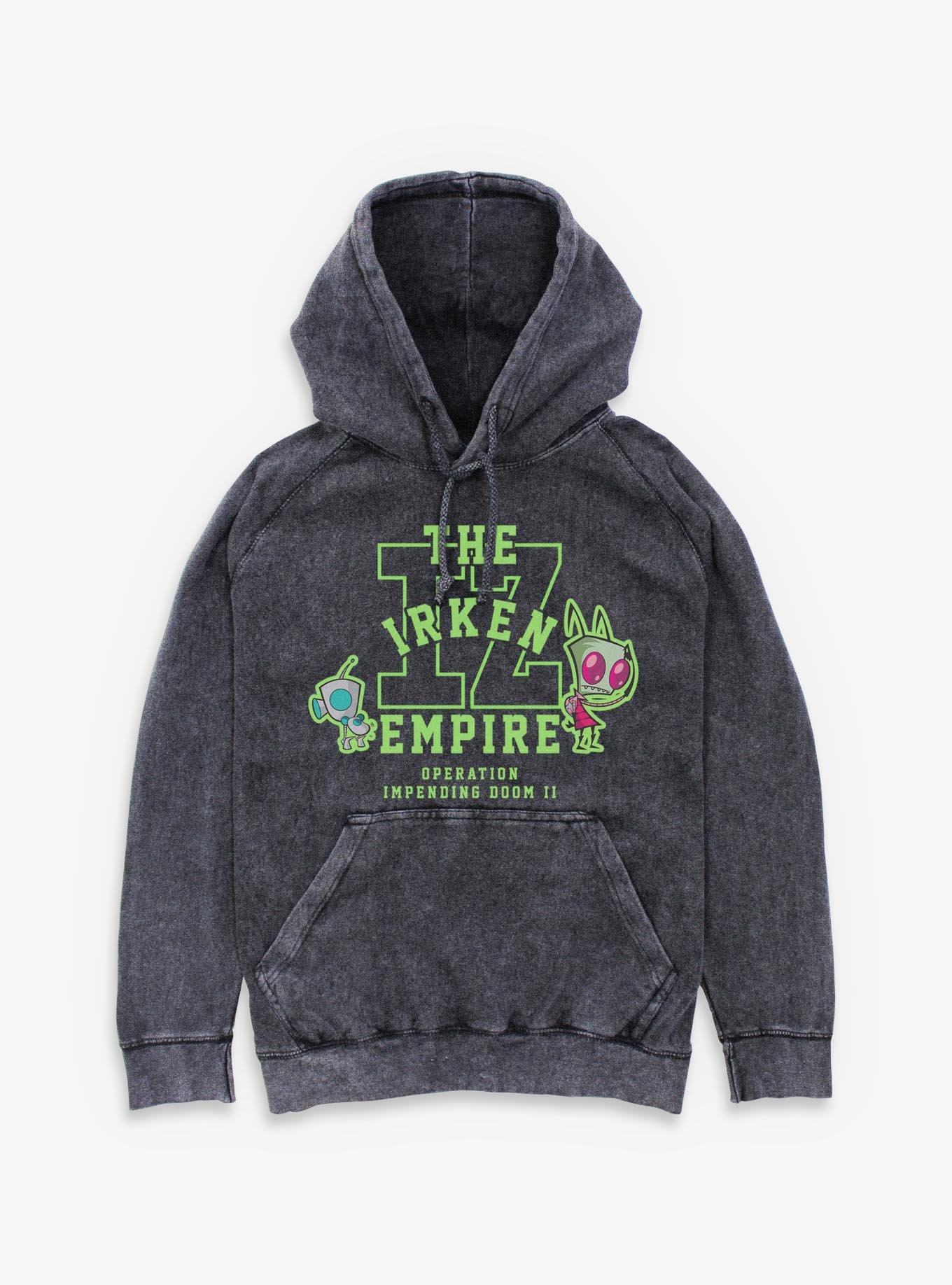 Invader ZIM The Irken Empire Collegiate Style Mineral Wash Hoodie, , hi-res