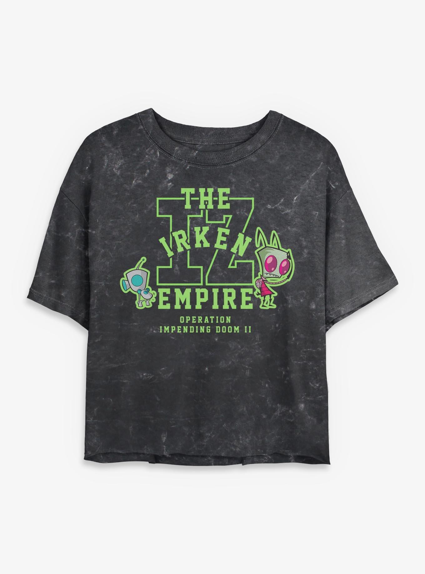 Invader ZIM The Irken Empire Collegiate Style Mineral Wash Womens Crop T-Shirt, , hi-res