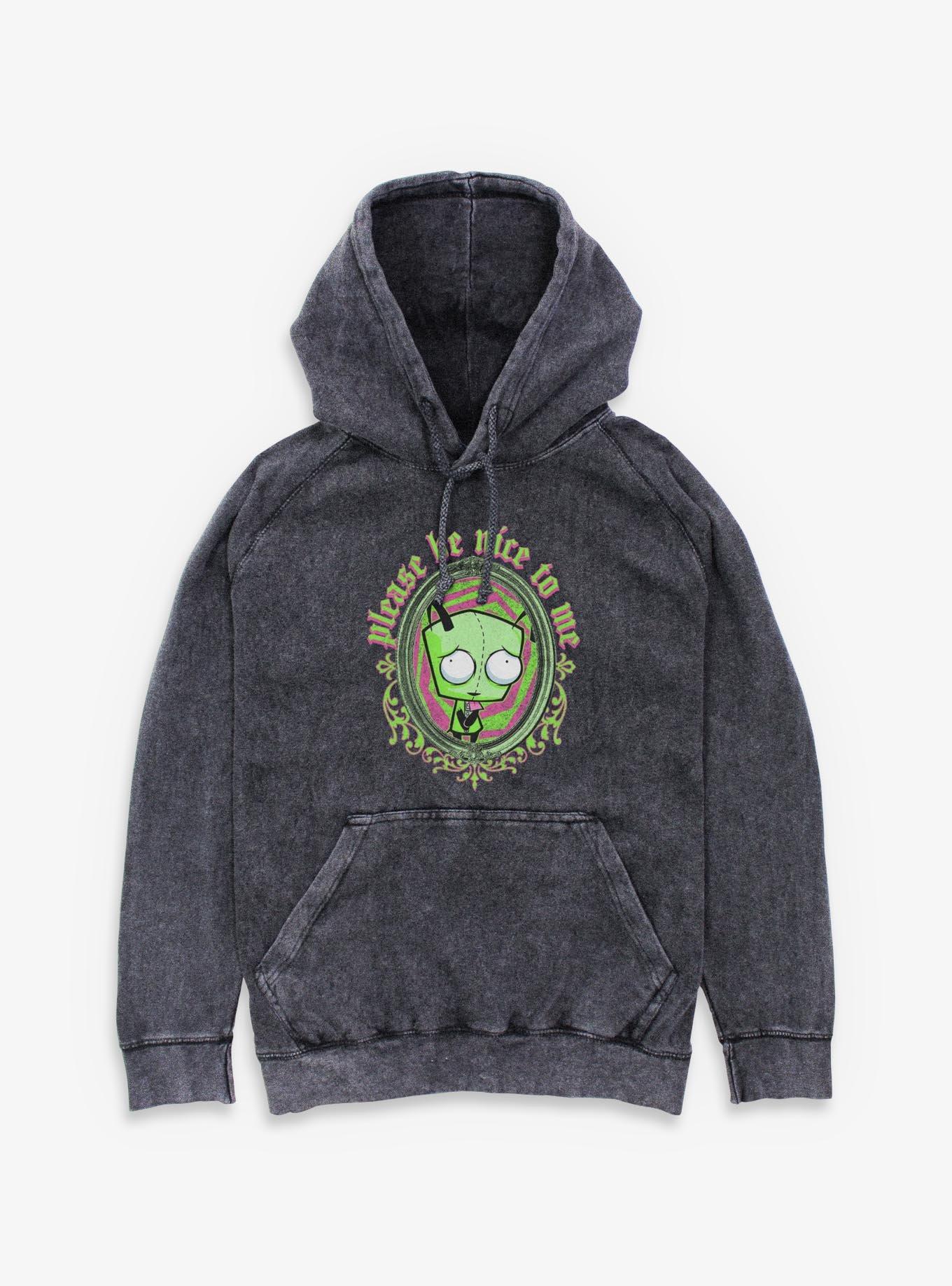 Invader ZIM Please Be Nice To Me Mineral Wash Hoodie, , hi-res