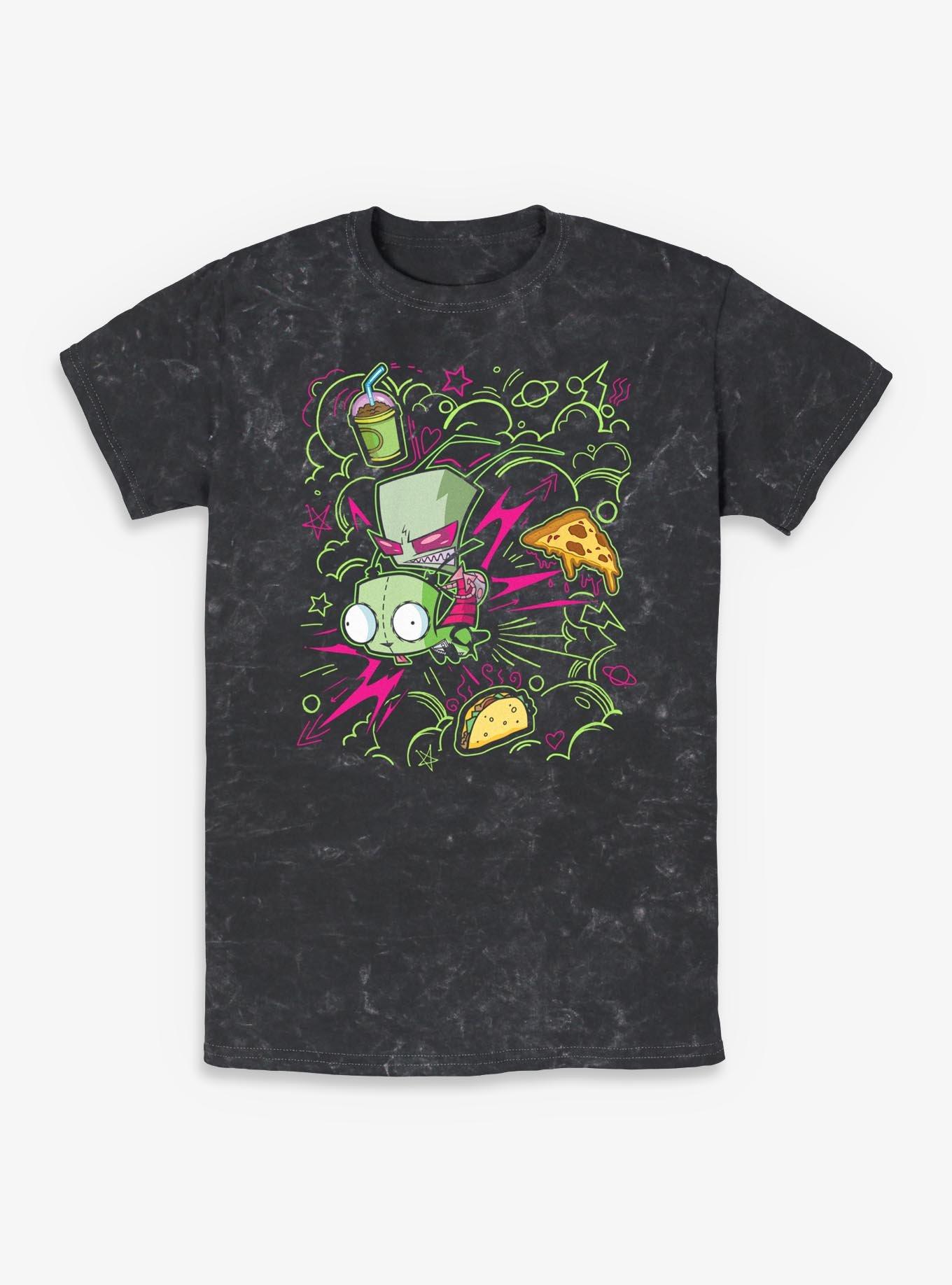 Invader ZIM Doodle Zim Mineral Wash T-Shirt, , hi-res