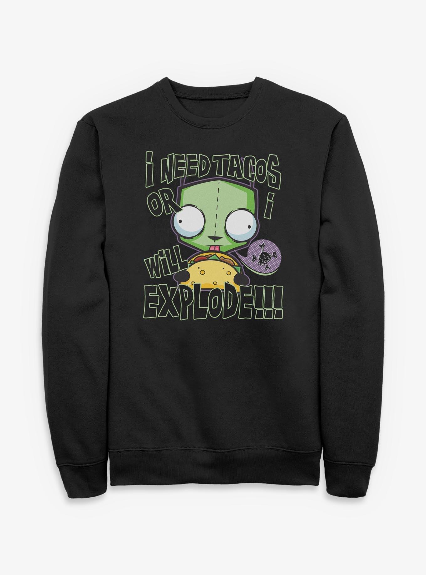 Invader ZIM I Need Tacos Or I Will Explode Sweatshirt, , hi-res