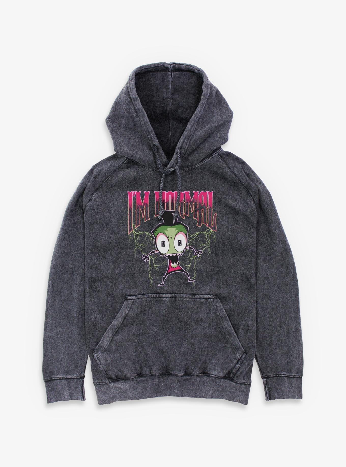Invader ZIM I'm Normal Mineral Wash Hoodie, , hi-res