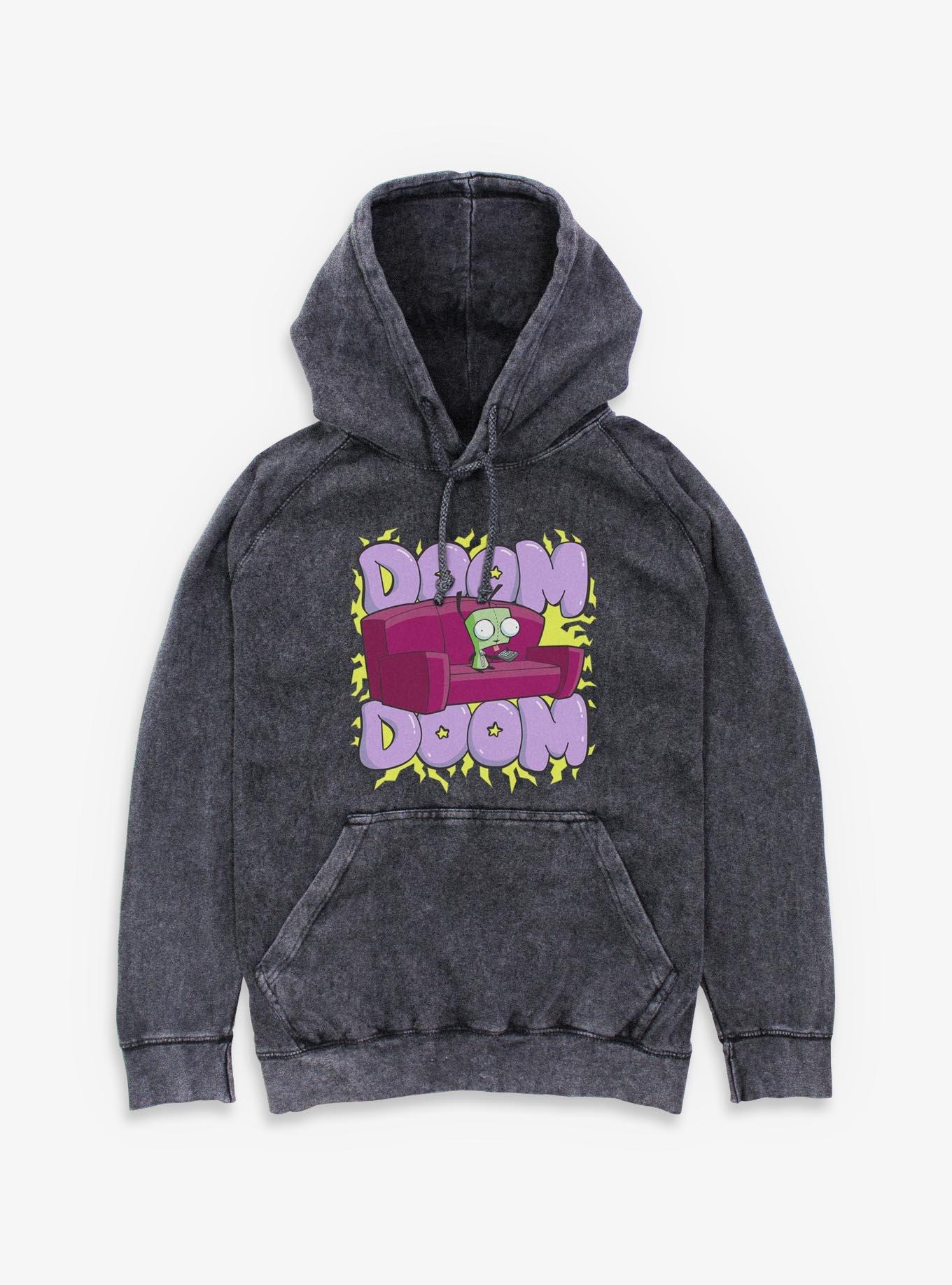 Invader ZIM Doom Doom  Mineral Wash Hoodie, , hi-res