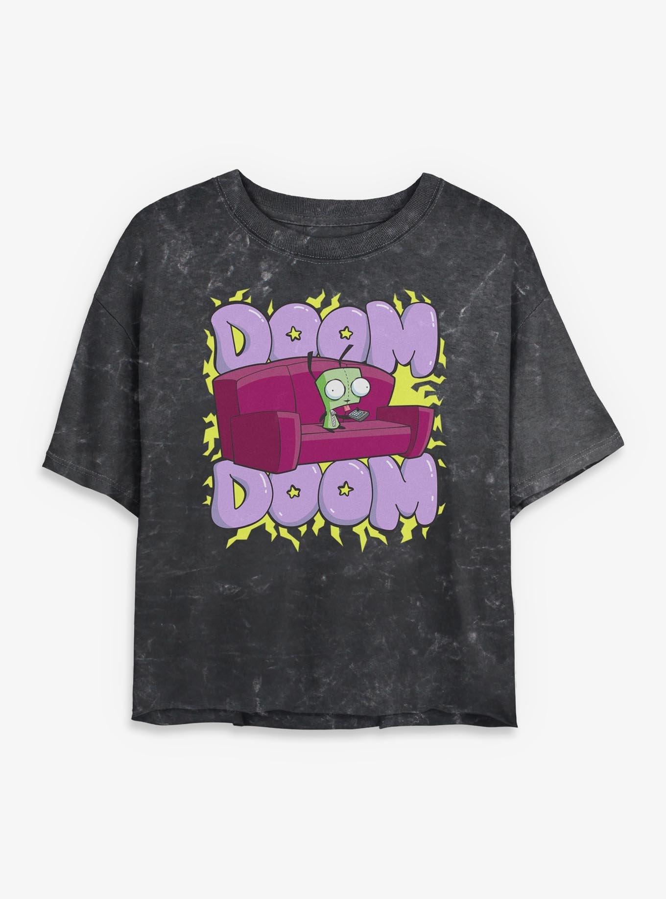 Invader ZIM Doom Doom  Mineral Wash Womens Crop T-Shirt, , hi-res