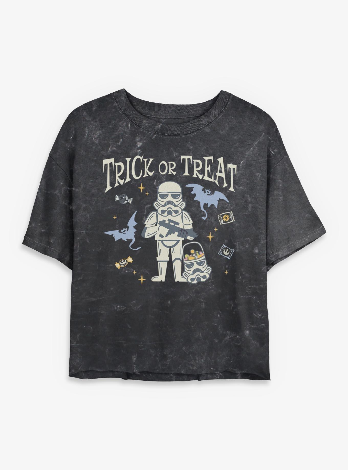 Star Wars Stormtrooper Trick Or Treat Mineral Wash Womens Crop T-Shirt, , hi-res