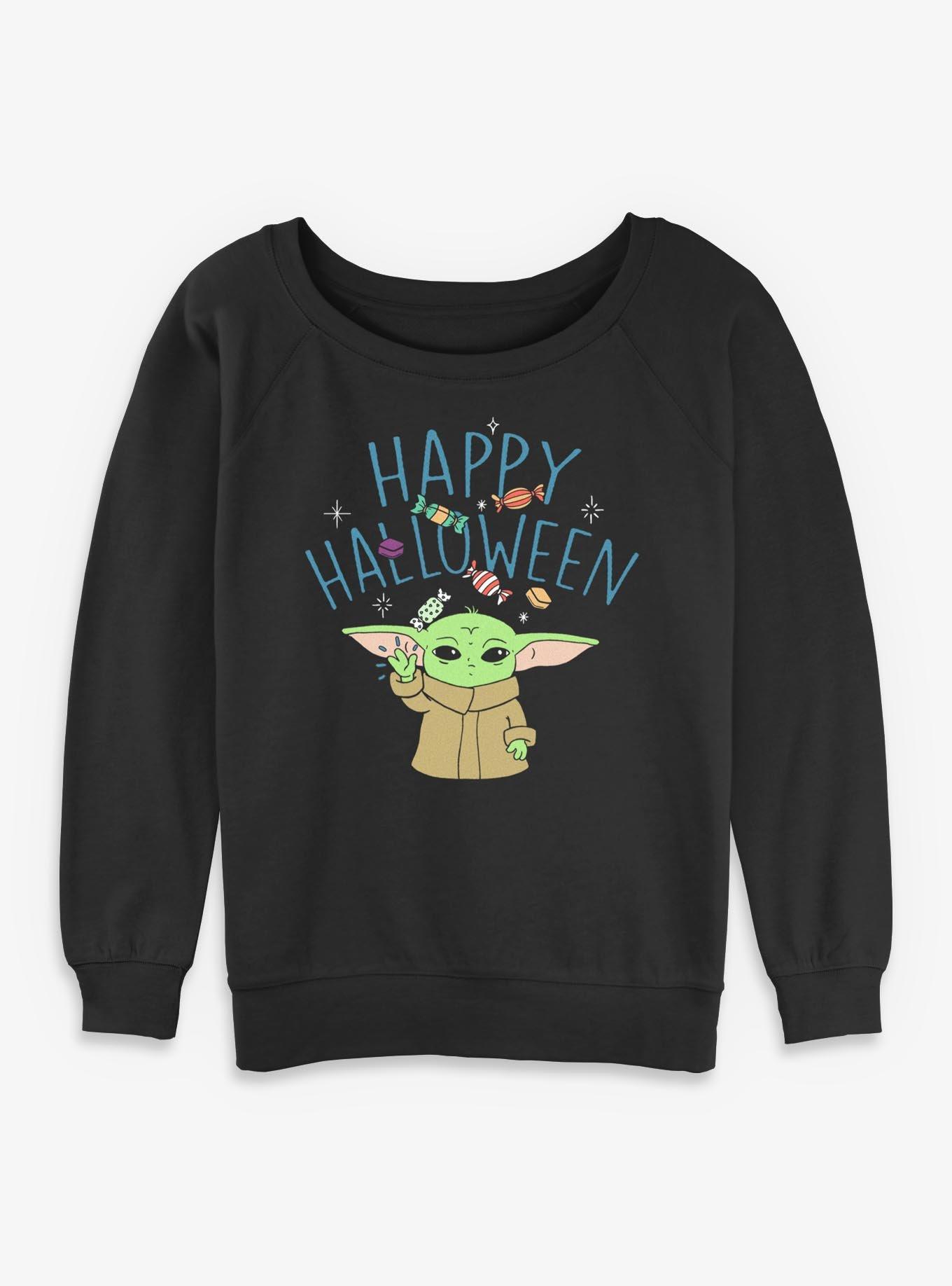 Star Wars The Mandalorian Grogu Happy Halloween Girls Slouchy Sweatshirt, , hi-res