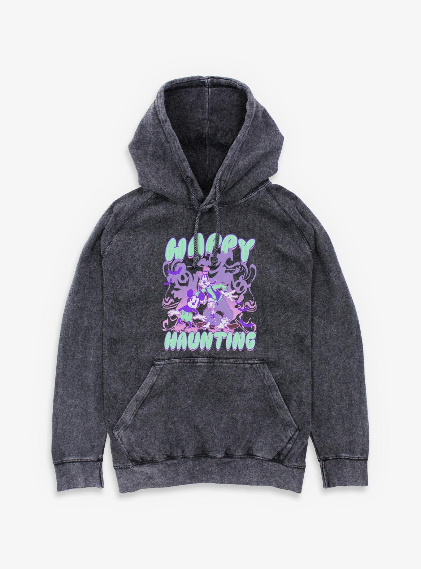 Disney Mickey Mouse Happy Haunting Spooky Ghost Mineral Wash Hoodie