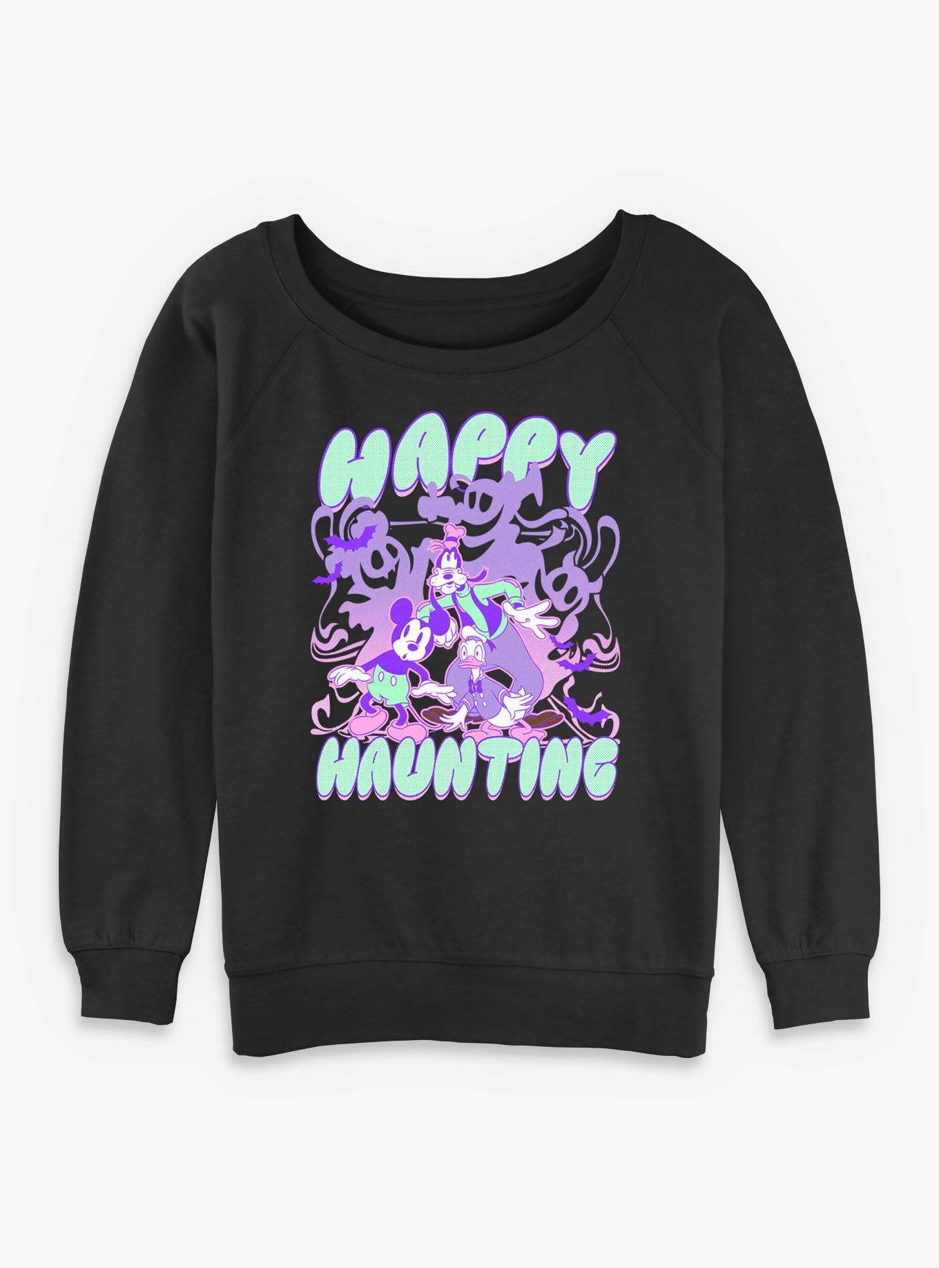 Disney Mickey Mouse Happy Haunting Spooky Ghost Girls Slouchy Sweatshirt, , hi-res