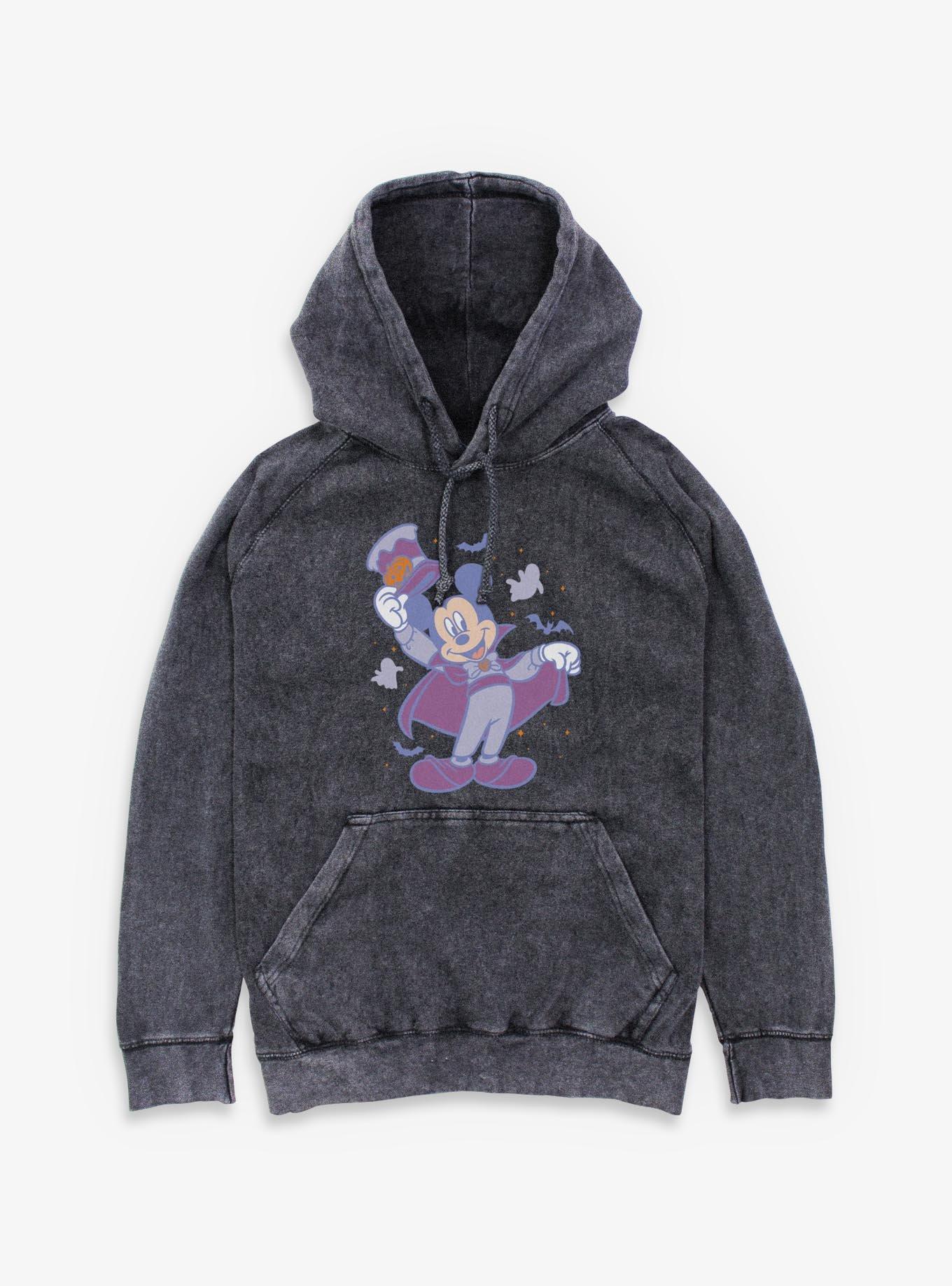 Disney Mickey Mouse Haunted Host Mineral Wash Hoodie
