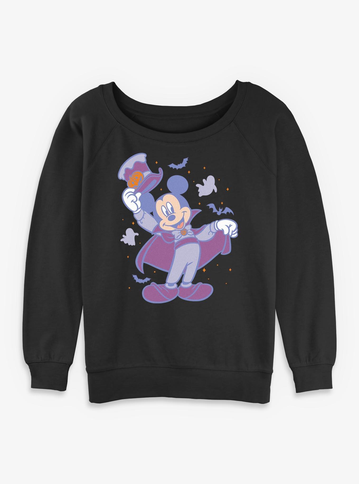 Disney Mickey Mouse Haunted Host Girls Slouchy Sweatshirt, BLACK, hi-res