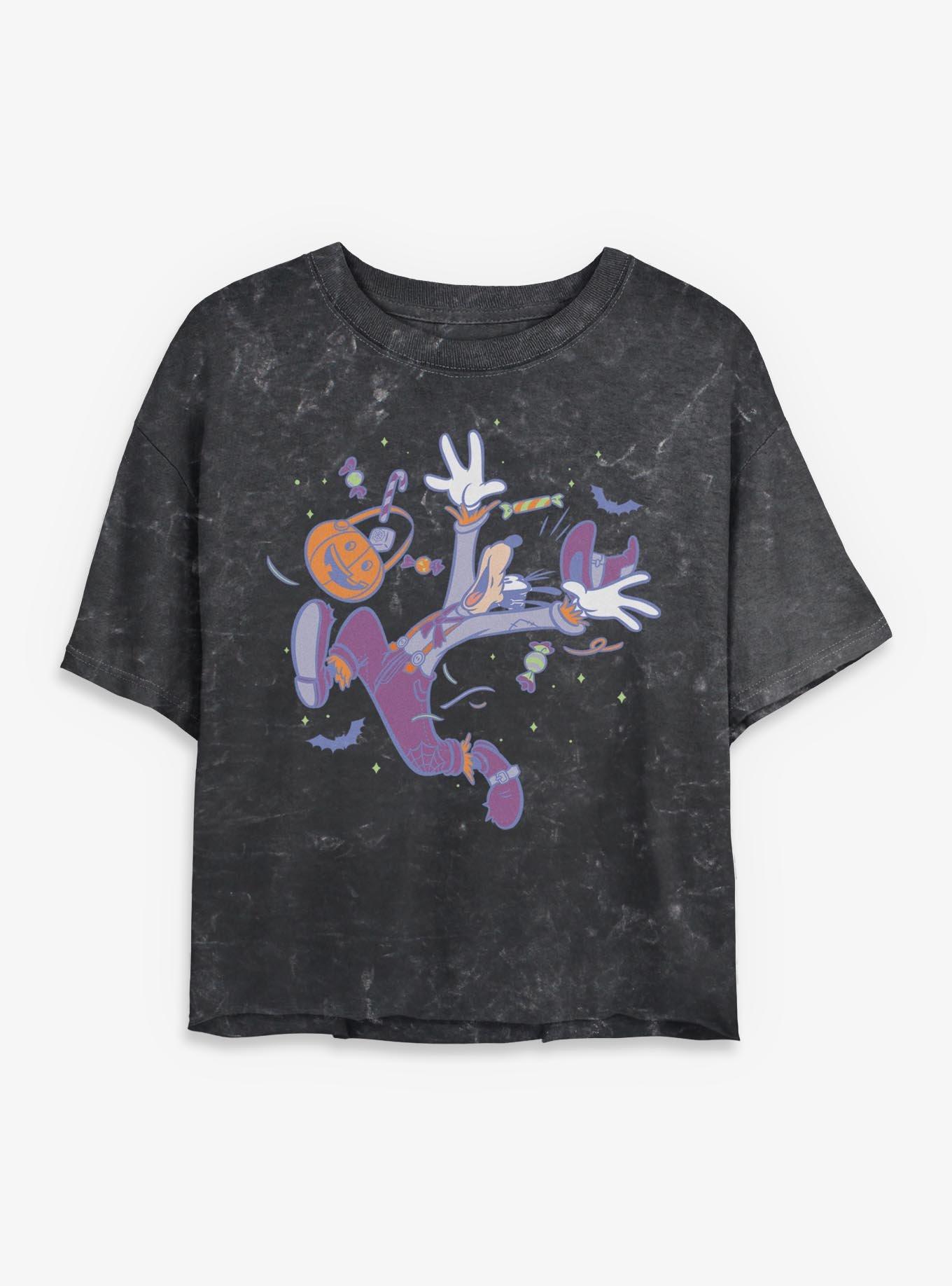 Disney Goofy Scared Silly Girls Mineral Wash Crop T-Shirt, , hi-res
